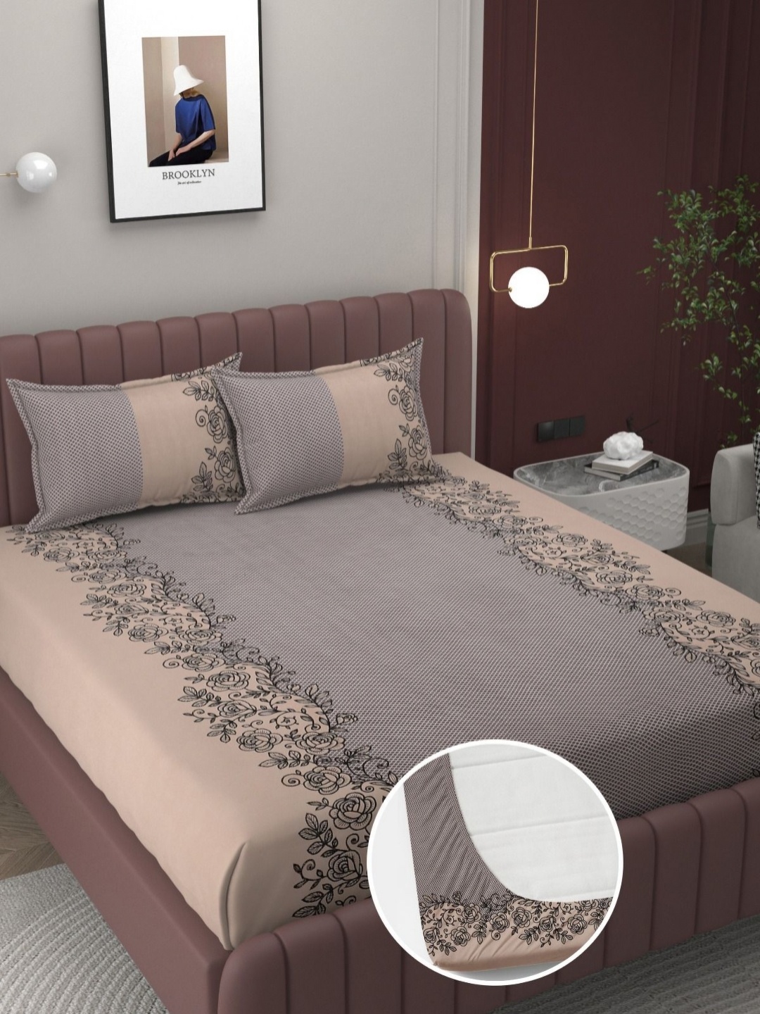 BELVOSTUM New Fitted Collection Beige Printed 300TC Cotton King Bedsheet Set 2.28m x 2.14m
BELVOSTUM New Fitted Collection Beige Printed 300TC Cotton King Bedsheet Set 2.28m x 2.14m