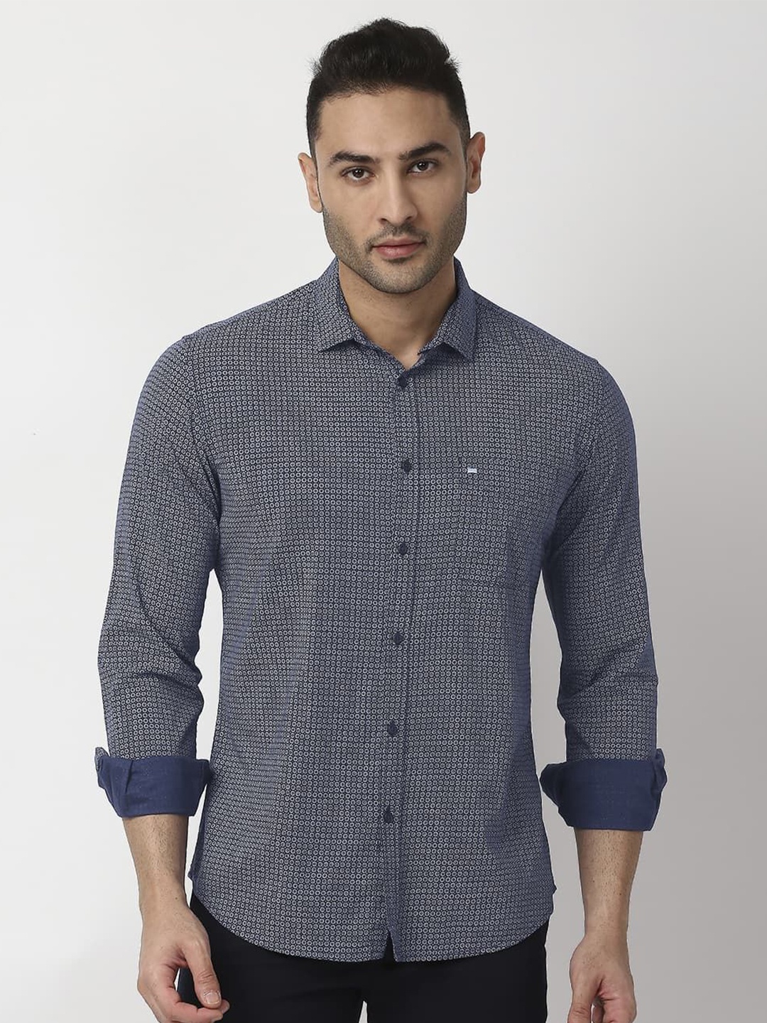 Basics Men Relaxed Slim Fit Spread Collar Floral Printed Cotton Casual Shirt, Navy blue
Basics Men Relaxed Slim Fit Spread Collar Floral Printed Cotton Casual Shirt, Navy blue
