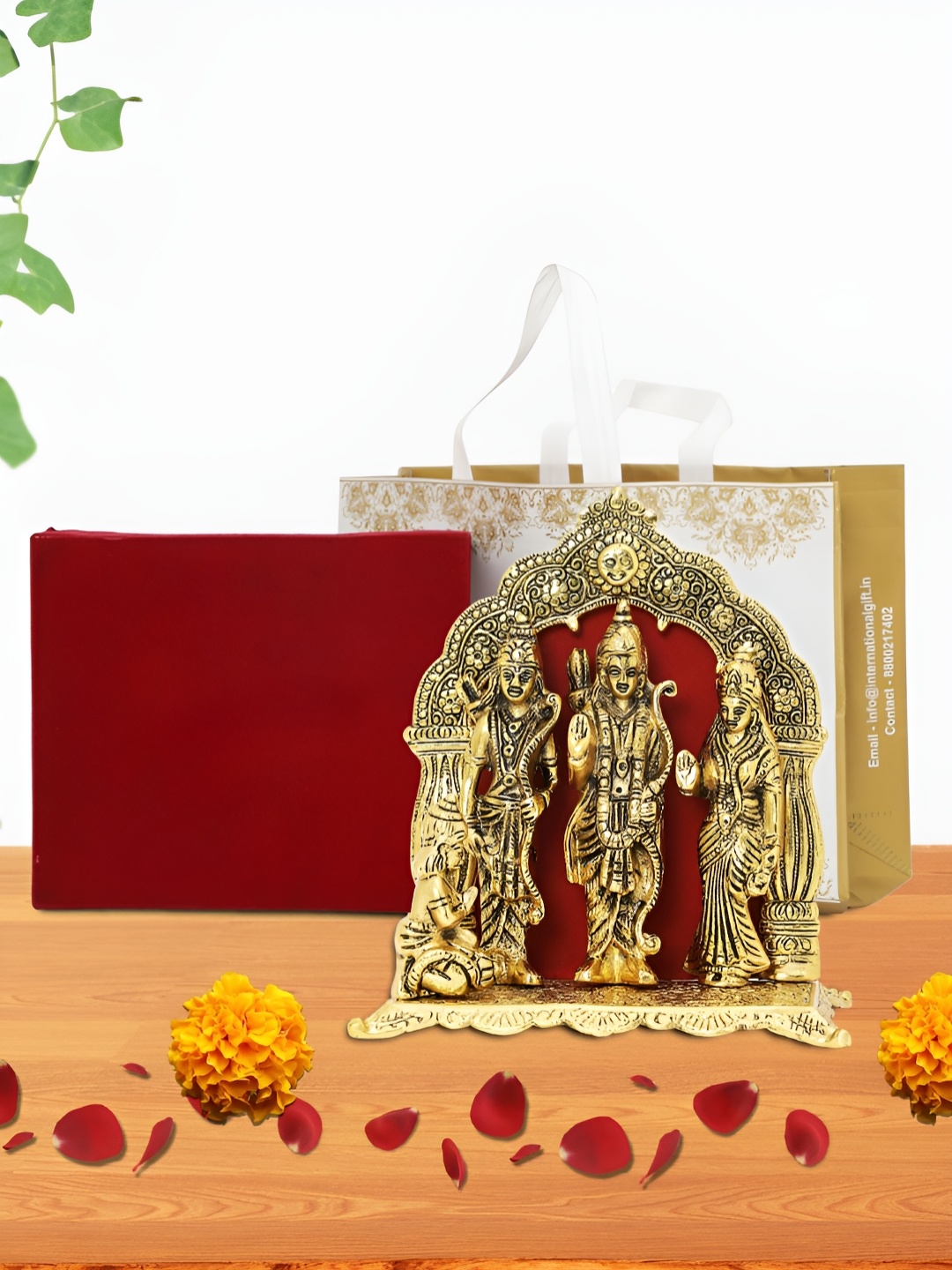INTERNATIONAL GIFT Gold-Toned Ram Darbar Religious Idol Showpiece With Velvet Box & Bag
INTERNATIONAL GIFT Gold-Toned Ram Darbar Religious Idol Showpiece With Velvet Box & Bag