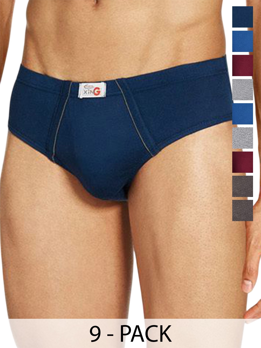 Rupa Pack Of 9 Assorted Pure Cotton Basic Briefs - Frontline-Xing-Brief-IE-9--95
Rupa Pack Of 9 Assorted Pure Cotton Basic Briefs - Frontline-Xing-Brief-IE-9--95