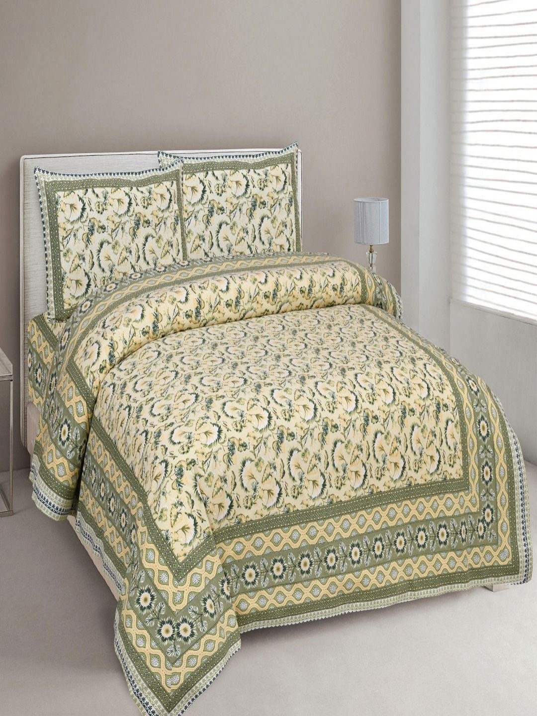 Myntra Elegant Homes Green Floral Printed Cotton 180 TC King Bedsheet Set 2.74 m x 2.54 m
Myntra Elegant Homes Green Floral Printed Cotton 180 TC King Bedsheet Set 2.74 m x 2.54 m