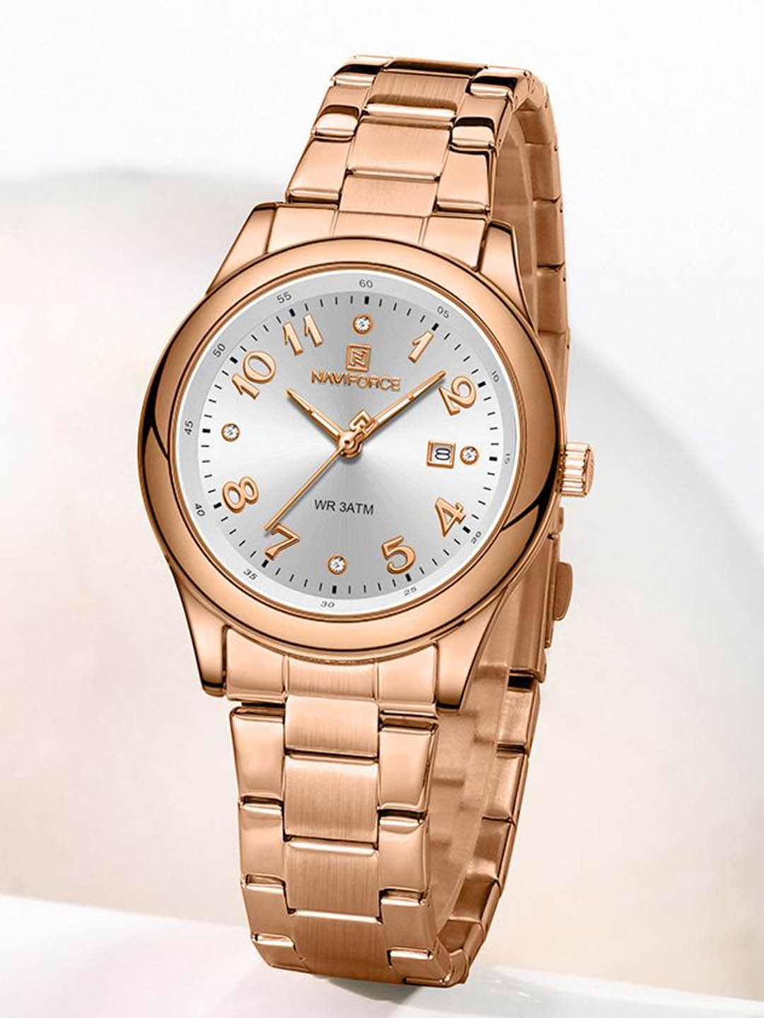 Naviforce Women Embellished Dial & Stainless Steel Straps Analogue Watch NF5059_RG W, White
Naviforce Women Embellished Dial & Stainless Steel Straps Analogue Watch NF5059_RG W, White