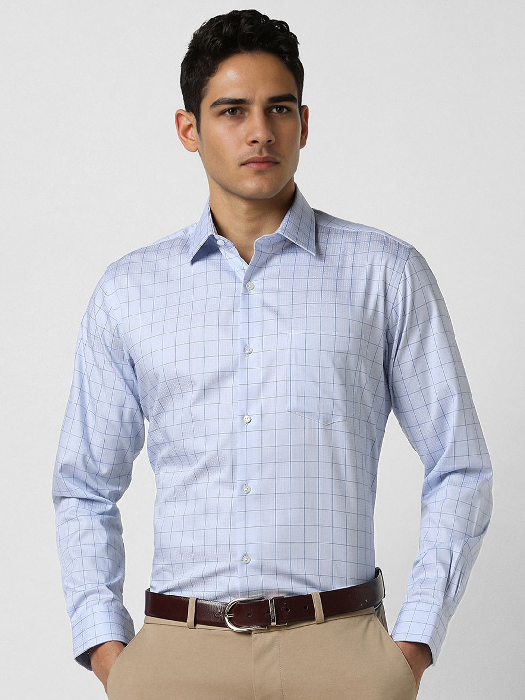 Van Heusen Men Regular Fit Spread Collar Grid Tattersall Checked Cotton Formal Shirt, Blue
Van Heusen Men Regular Fit Spread Collar Grid Tattersall Checked Cotton Formal Shirt, Blue