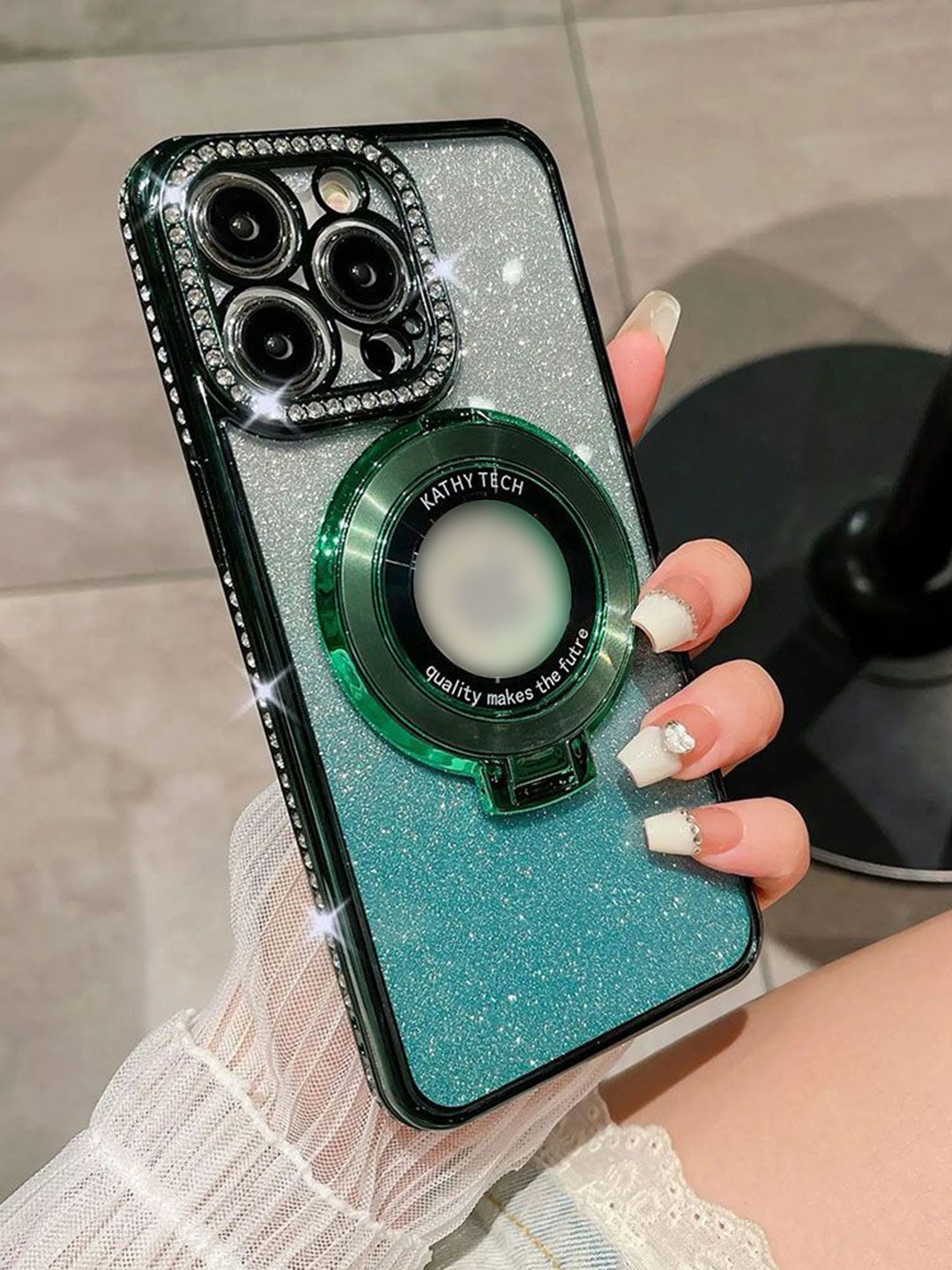 Luxury Kase LK111 Solid iPhone 12 Pro Max Glitter Diamond Bracket Magnetic Back Case, Green
Luxury Kase LK111 Solid iPhone 12 Pro Max Glitter Diamond Bracket Magnetic Back Case, Green