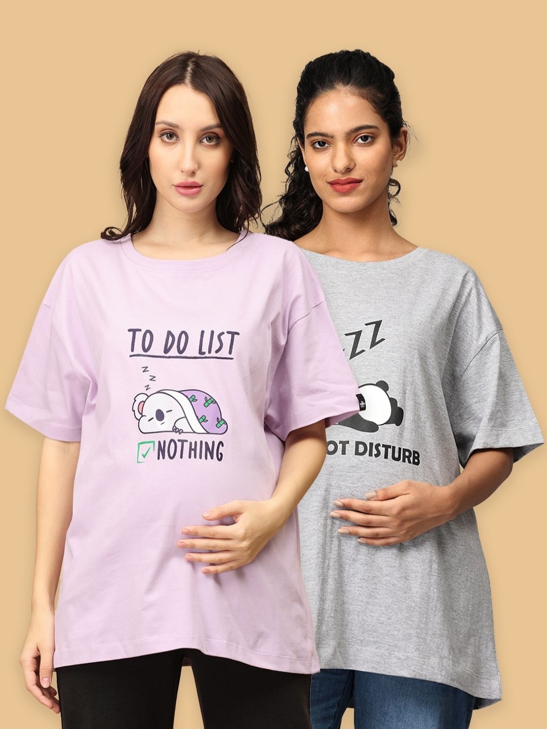 The Mom Store Women Pack Of 2 Typography Printed Round Neck Cotton Oversized T-shirts, Lavender
The Mom Store Women Pack Of 2 Typography Printed Round Neck Cotton Oversized T-shirts, Lavender