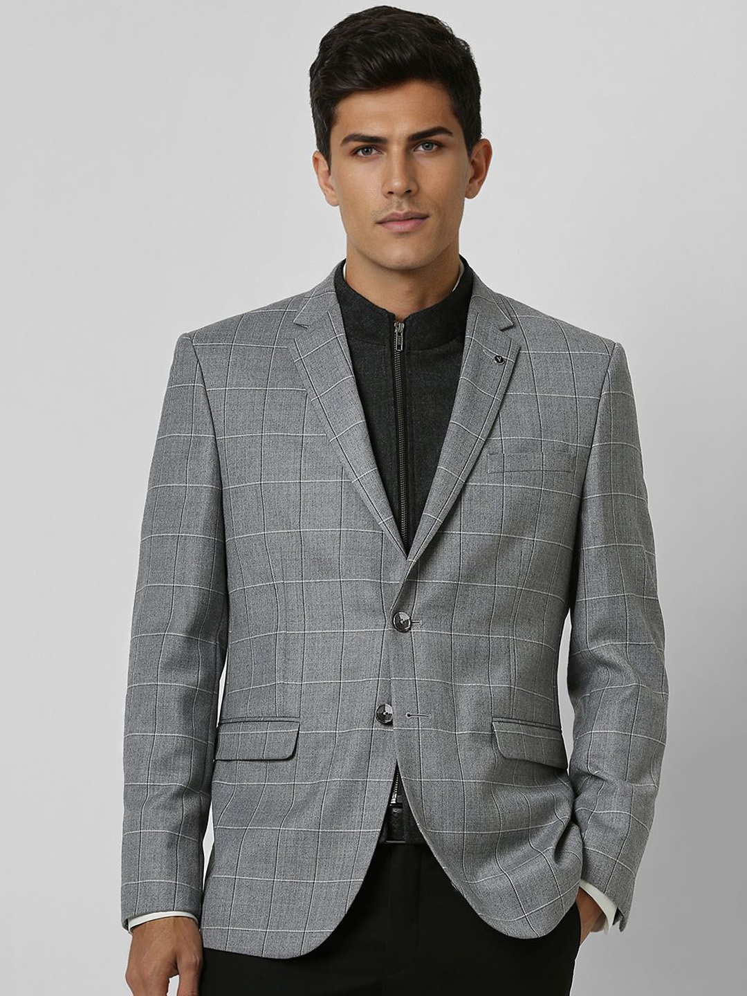 Van Heusen Checked Notched Lapel Collar Slim Fit Single Breasted Formal Blazer, Grey
Van Heusen Checked Notched Lapel Collar Slim Fit Single Breasted Formal Blazer, Grey