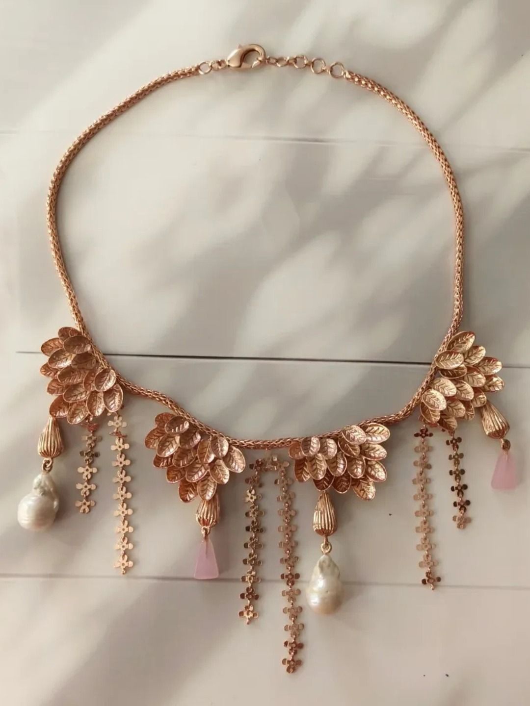 Trupti Mohta Brass Rose Gold-Plated Agates & Baroque Pearls Beaded Forest Flower Necklace
Trupti Mohta Brass Rose Gold-Plated Agates & Baroque Pearls Beaded Forest Flower Necklace