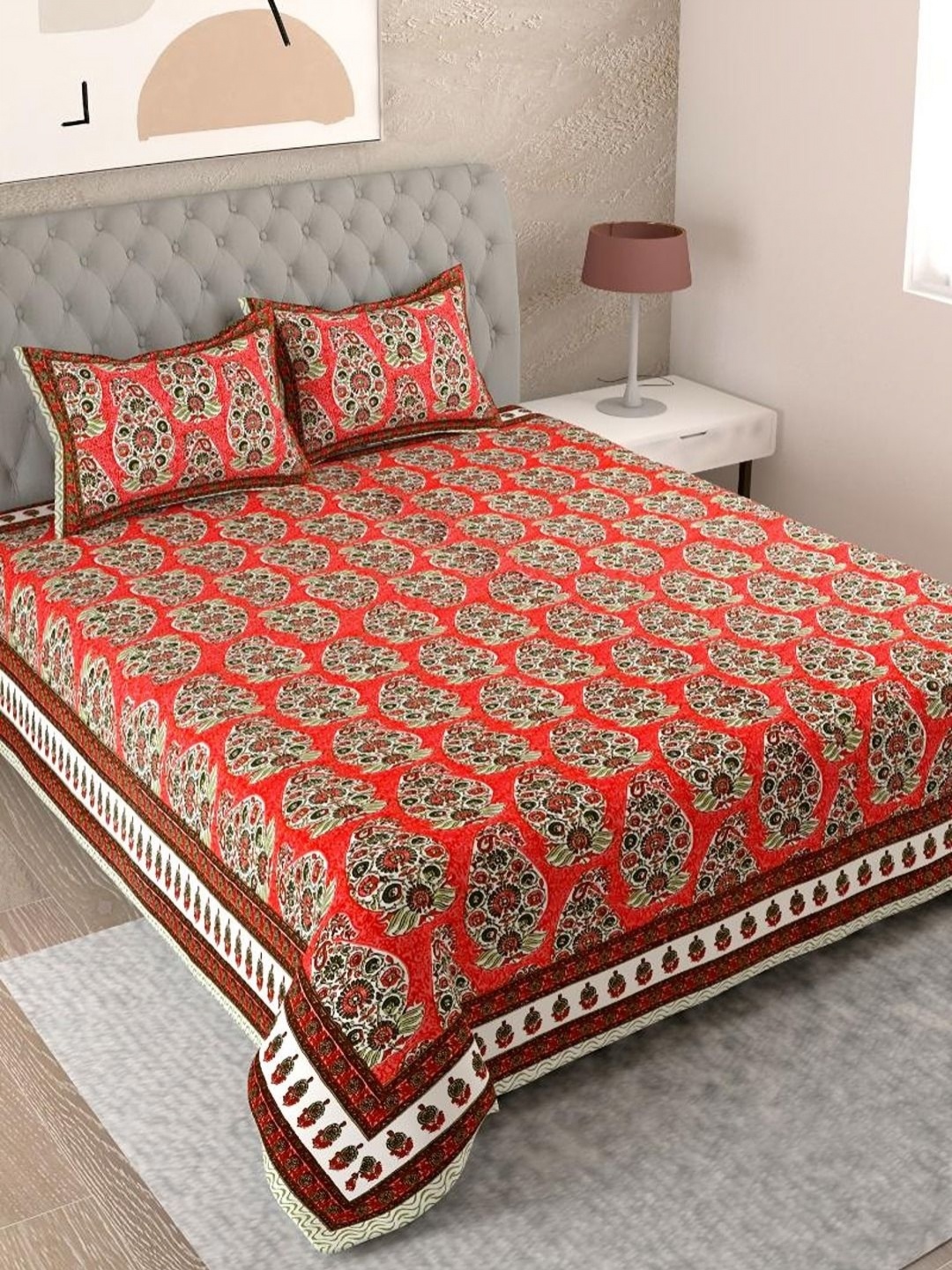 Myntra Elegant Homes Orange Printed Pure Cotton 180 TC King Bedsheet Set 2.74 m x 2.54 m
Myntra Elegant Homes Orange Printed Pure Cotton 180 TC King Bedsheet Set 2.74 m x 2.54 m