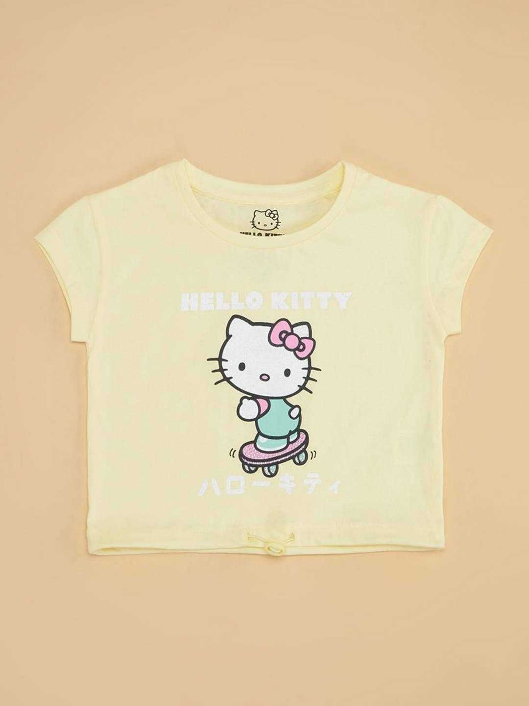 Pantaloons Junior Girls Hello Kitty Graphic Printed Round Neck Cotton Relaxed Fit T-shirt, Yellow
Pantaloons Junior Girls Hello Kitty Graphic Printed Round Neck Cotton Relaxed Fit T-shirt, Yellow
