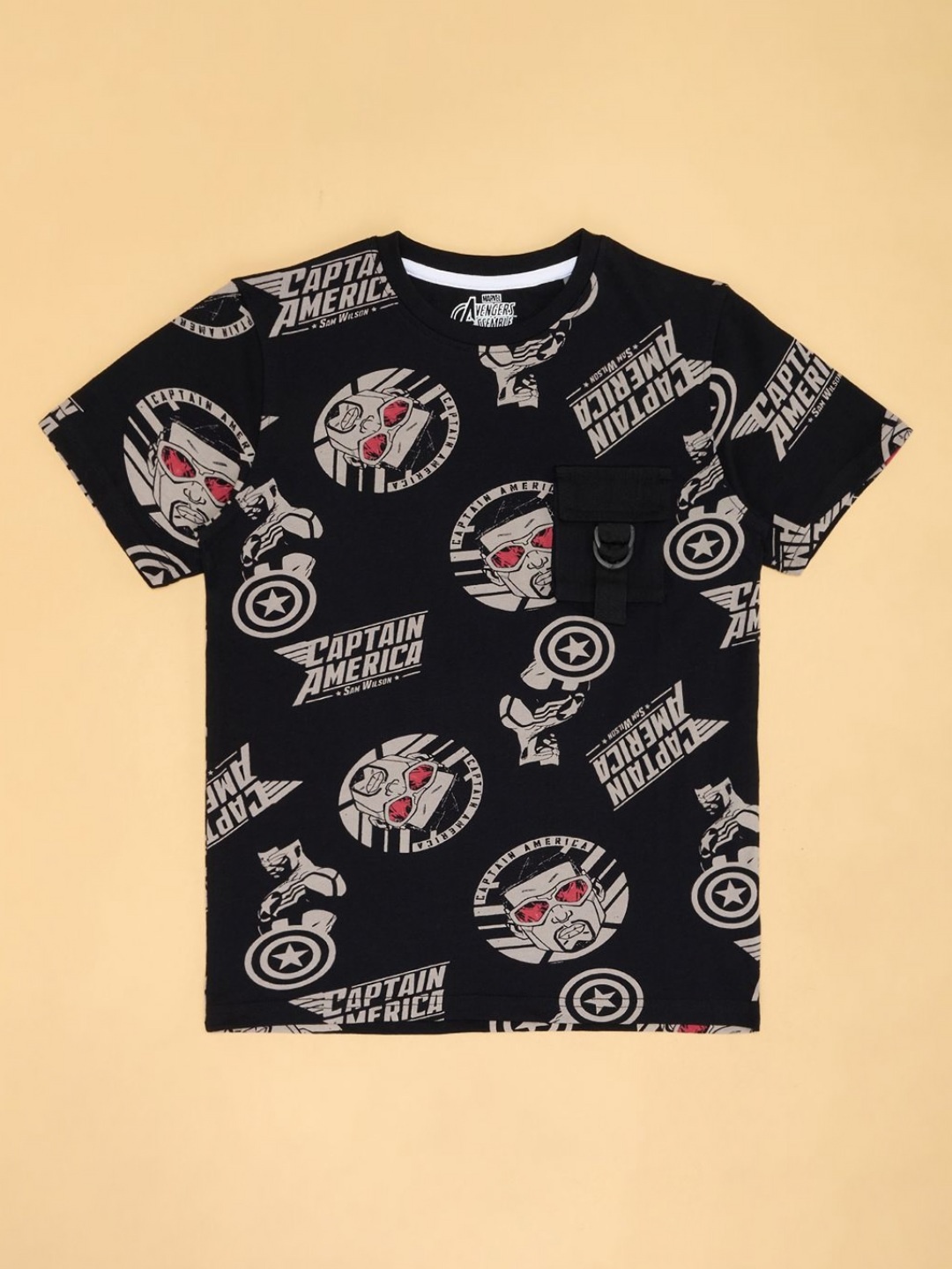 Pantaloons Junior Boys Captain America Conversational Printed Round Neck Cotton T-shirt, Black
Pantaloons Junior Boys Captain America Conversational Printed Round Neck Cotton T-shirt, Black