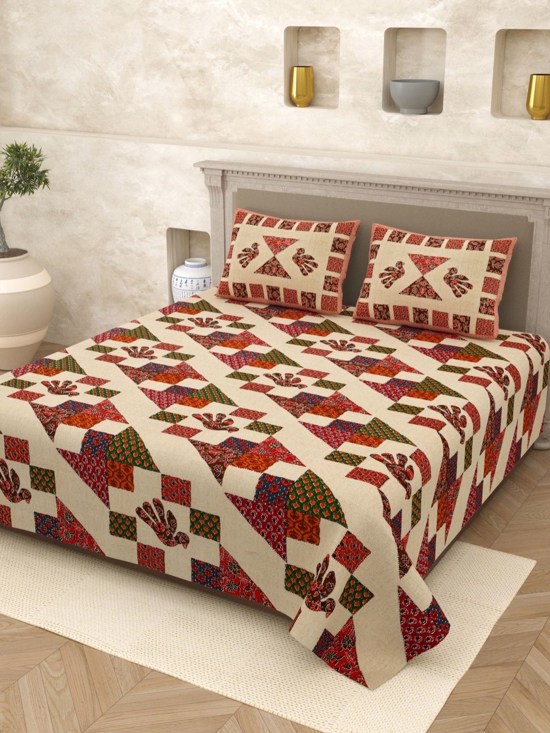 Myntra Elegant Homes Beige Printed Cotton 210TC King Bedsheet Set 2.70m x 2.50m, Brown
Myntra Elegant Homes Beige Printed Cotton 210TC King Bedsheet Set 2.70m x 2.50m, Brown