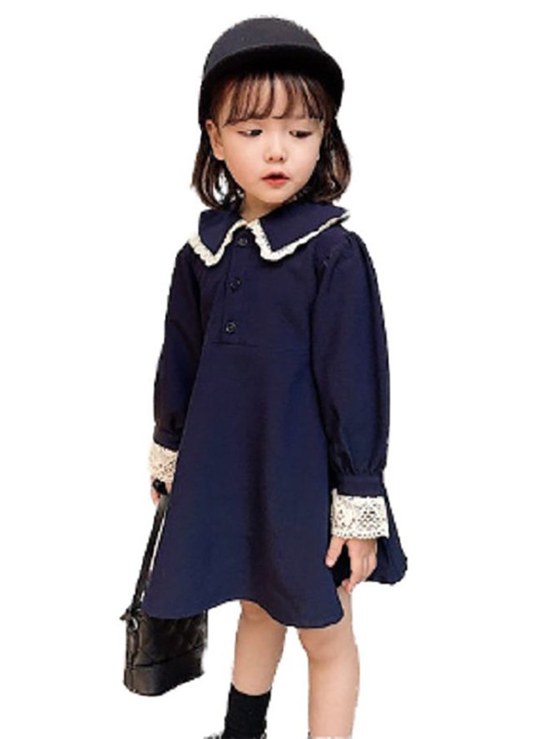 StyleCast x Revolte Girls Peter Pan Collar Puff Sleeve Cotton A-Line Dress, Navy blue
StyleCast x Revolte Girls Peter Pan Collar Puff Sleeve Cotton A-Line Dress, Navy blue