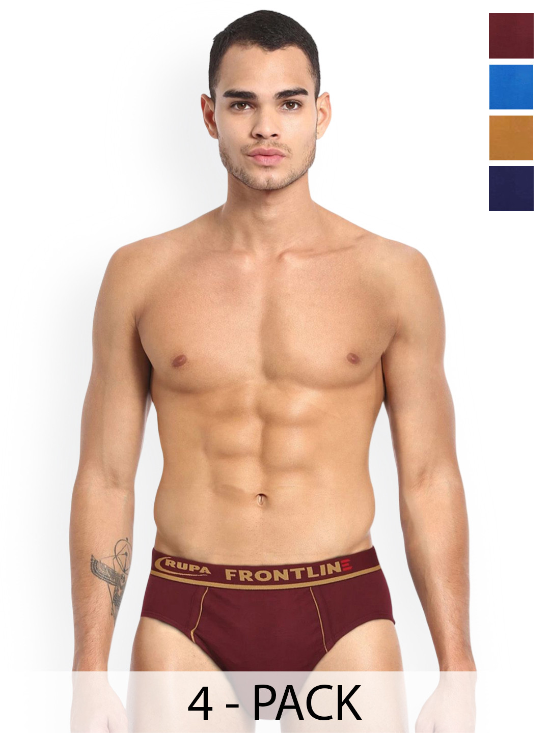 Rupa Pack Of 4 Assorted Pure Cotton Basic Briefs - Frontline-Expando-Plain-4--100
Rupa Pack Of 4 Assorted Pure Cotton Basic Briefs - Frontline-Expando-Plain-4--100