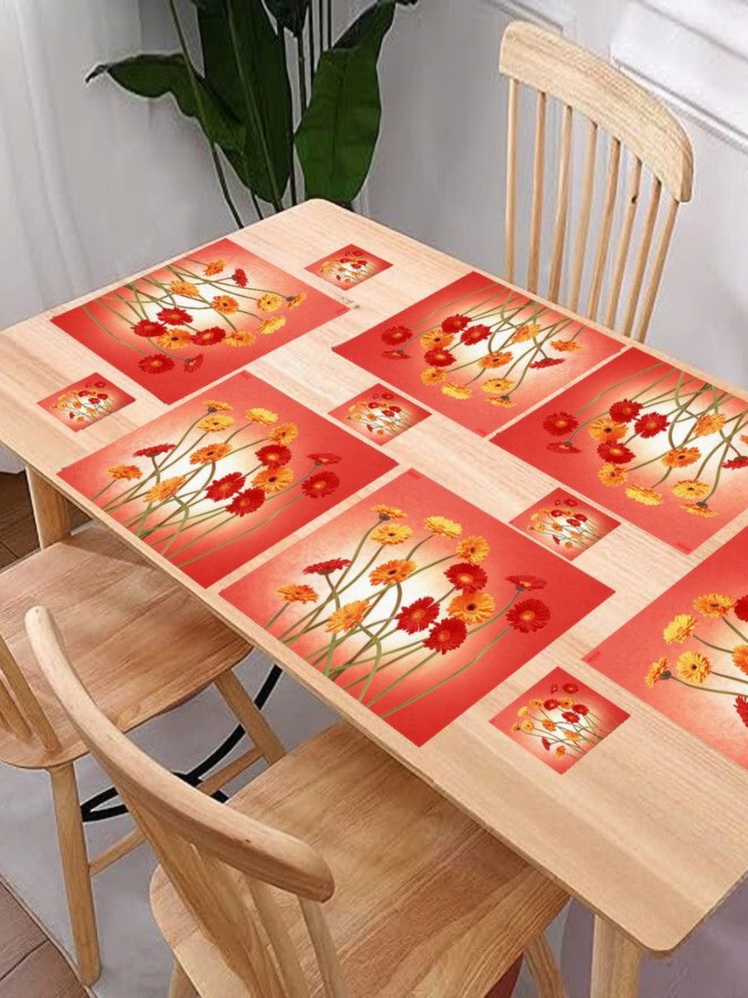 REVEXO Beige 12 Pieces Floral Printed Rectangular Shaped Coasters & Table Placemats, Orange
REVEXO Beige 12 Pieces Floral Printed Rectangular Shaped Coasters & Table Placemats, Orange