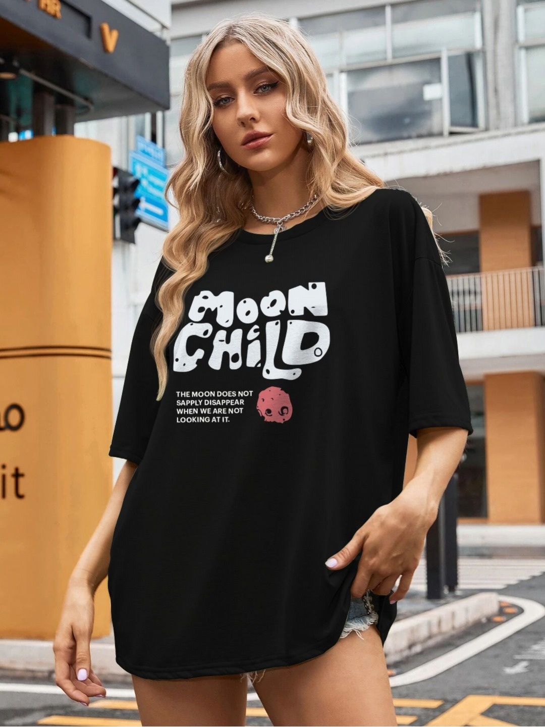 TOGS & TERRE Women Typography Printed Round Neck Cotton Oversized T-shirt, Black
TOGS & TERRE Women Typography Printed Round Neck Cotton Oversized T-shirt, Black