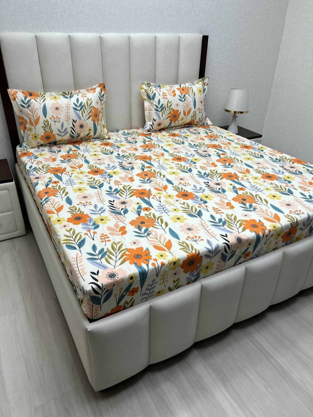 Pure Decor Leisure Fur White Floral Printed 260 TC King Bedsheet Set 2.74 m x 2.74 m, Orange
Pure Decor Leisure Fur White Floral Printed 260 TC King Bedsheet Set 2.74 m x 2.74 m, Orange