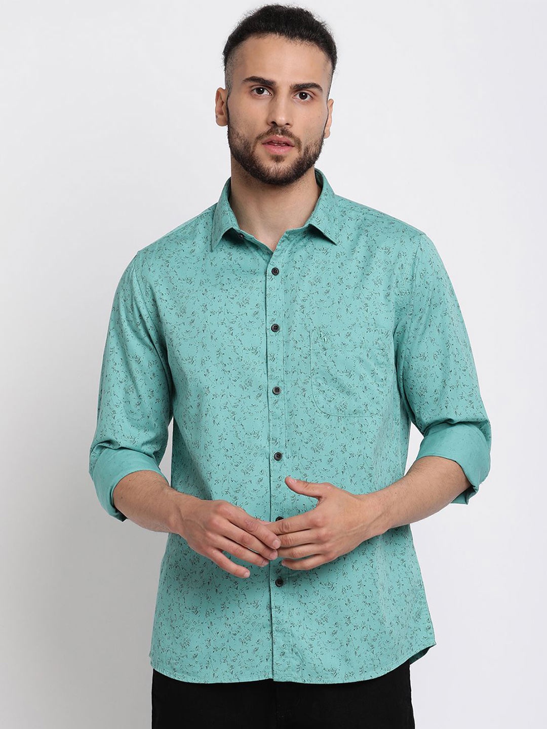 Cantabil Men Comfort Slim Fit Spread Collar Abstract Printed Cotton Casual Shirt, Green
Cantabil Men Comfort Slim Fit Spread Collar Abstract Printed Cotton Casual Shirt, Green