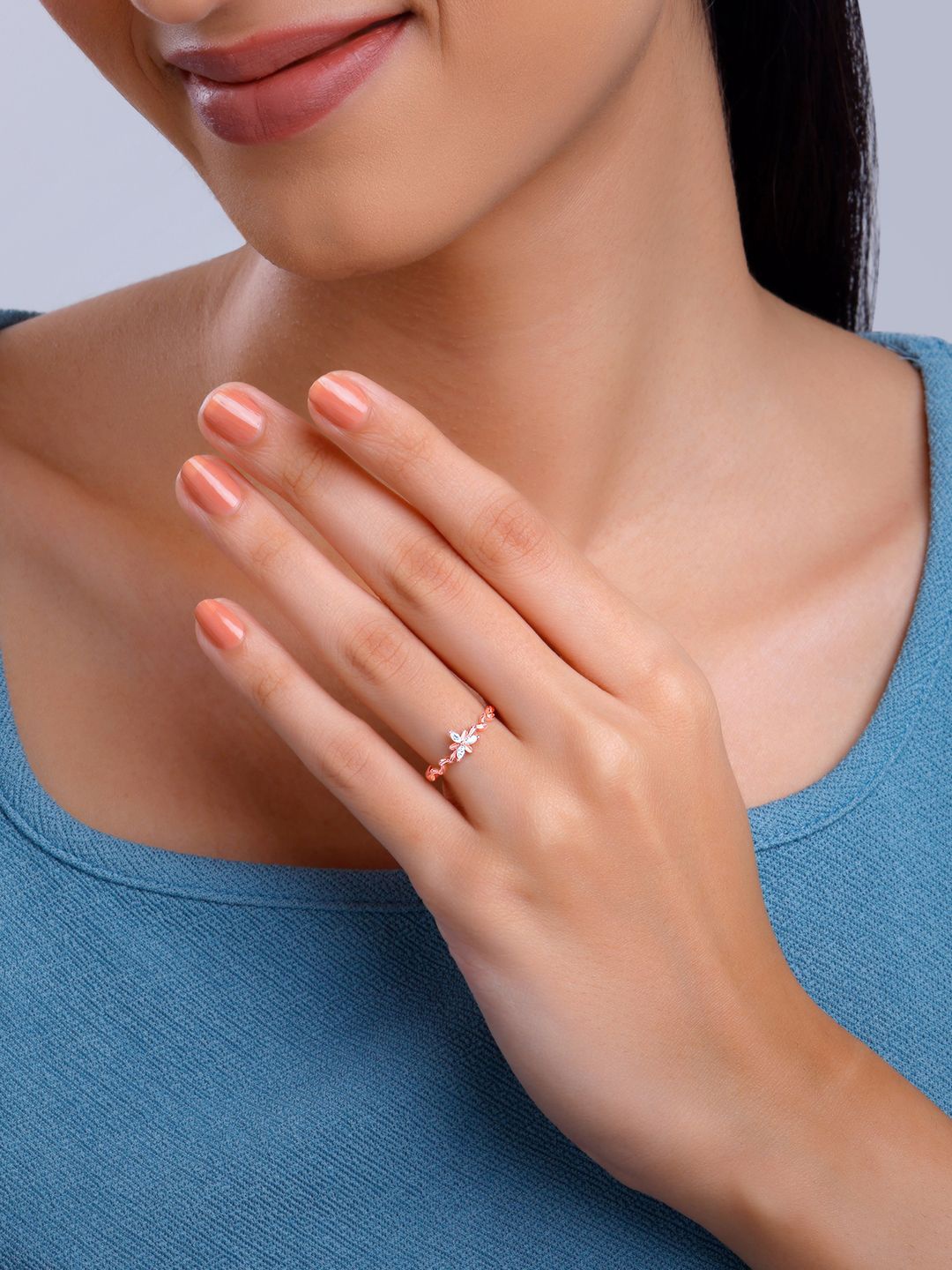 GIVA 925 Silver Rose Gold-Plated CZ Studded Bluebell Floral Adjustable Finger Ring
GIVA 925 Silver Rose Gold-Plated CZ Studded Bluebell Floral Adjustable Finger Ring
