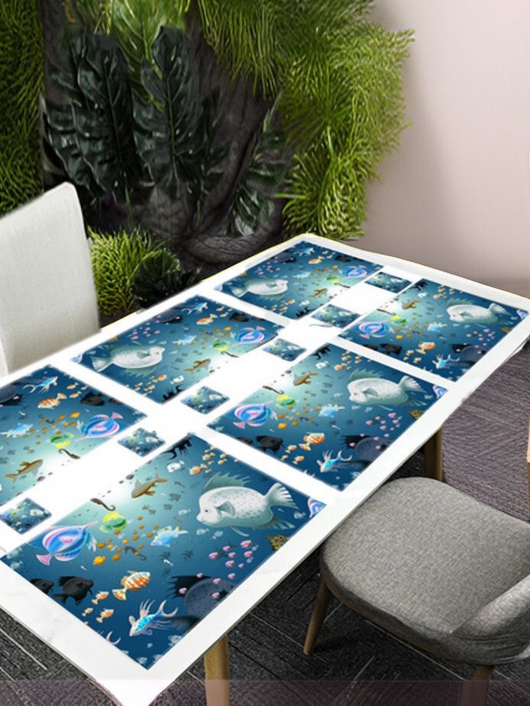 REVEXO Blue & White 12 Pieces Printed Rectangular Shaped Coasters & Table Placemats
REVEXO Blue & White 12 Pieces Printed Rectangular Shaped Coasters & Table Placemats