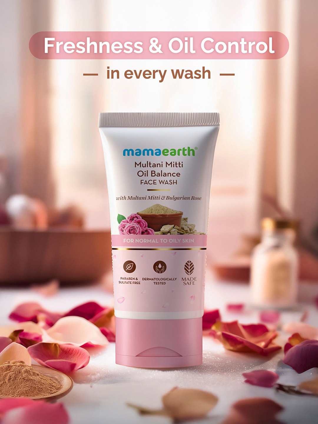 Mamaearth Mulatni Mitti Oil Balance Face Wash For Oil Control & Acne Prone Skin - 150 ml, Pink
Mamaearth Mulatni Mitti Oil Balance Face Wash For Oil Control & Acne Prone Skin - 150 ml, Pink