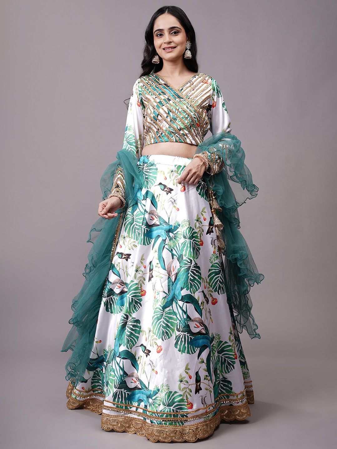Utsav Fashion Embellished Gotta Patti Ready to Wear Lehenga & Choli With Dupatta, White
Utsav Fashion Embellished Gotta Patti Ready to Wear Lehenga & Choli With Dupatta, White