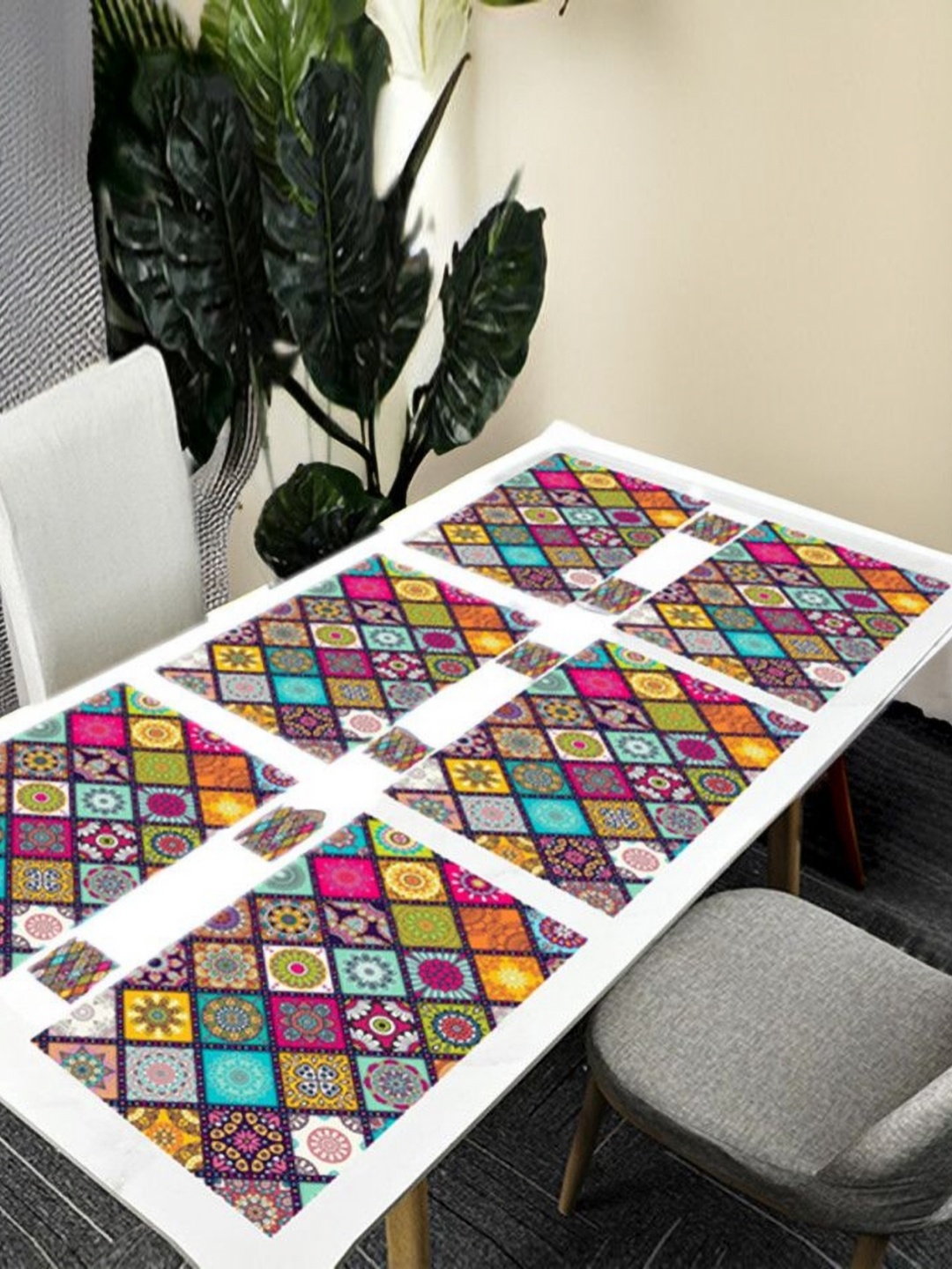 REVEXO Pink 12 Pcs Ethnic Motifs Printed Rectangular Shaped Coasters & Table Placemats, Yellow
REVEXO Pink 12 Pcs Ethnic Motifs Printed Rectangular Shaped Coasters & Table Placemats, Yellow