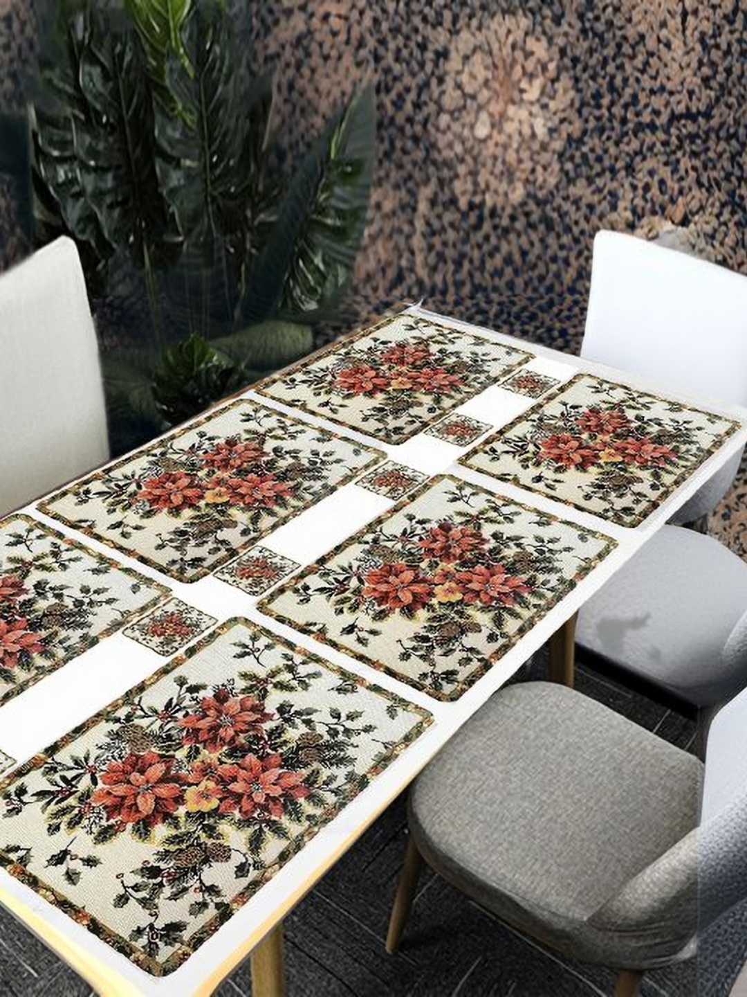 REVEXO Red 12 Pcs Floral Printed Rectangular Shaped Coasters & Table Placemats, White
REVEXO Red 12 Pcs Floral Printed Rectangular Shaped Coasters & Table Placemats, White