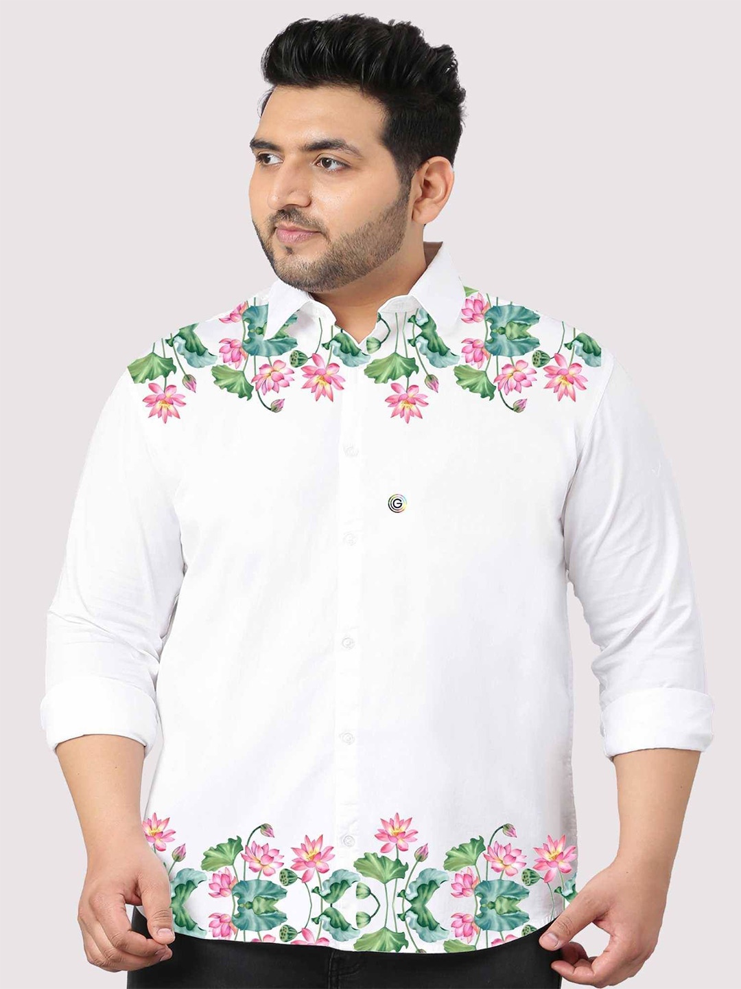 Guniaa Men Plus Size Classic Fit Spread Collar Floral Printed Cotton Party Shirt, White
Guniaa Men Plus Size Classic Fit Spread Collar Floral Printed Cotton Party Shirt, White