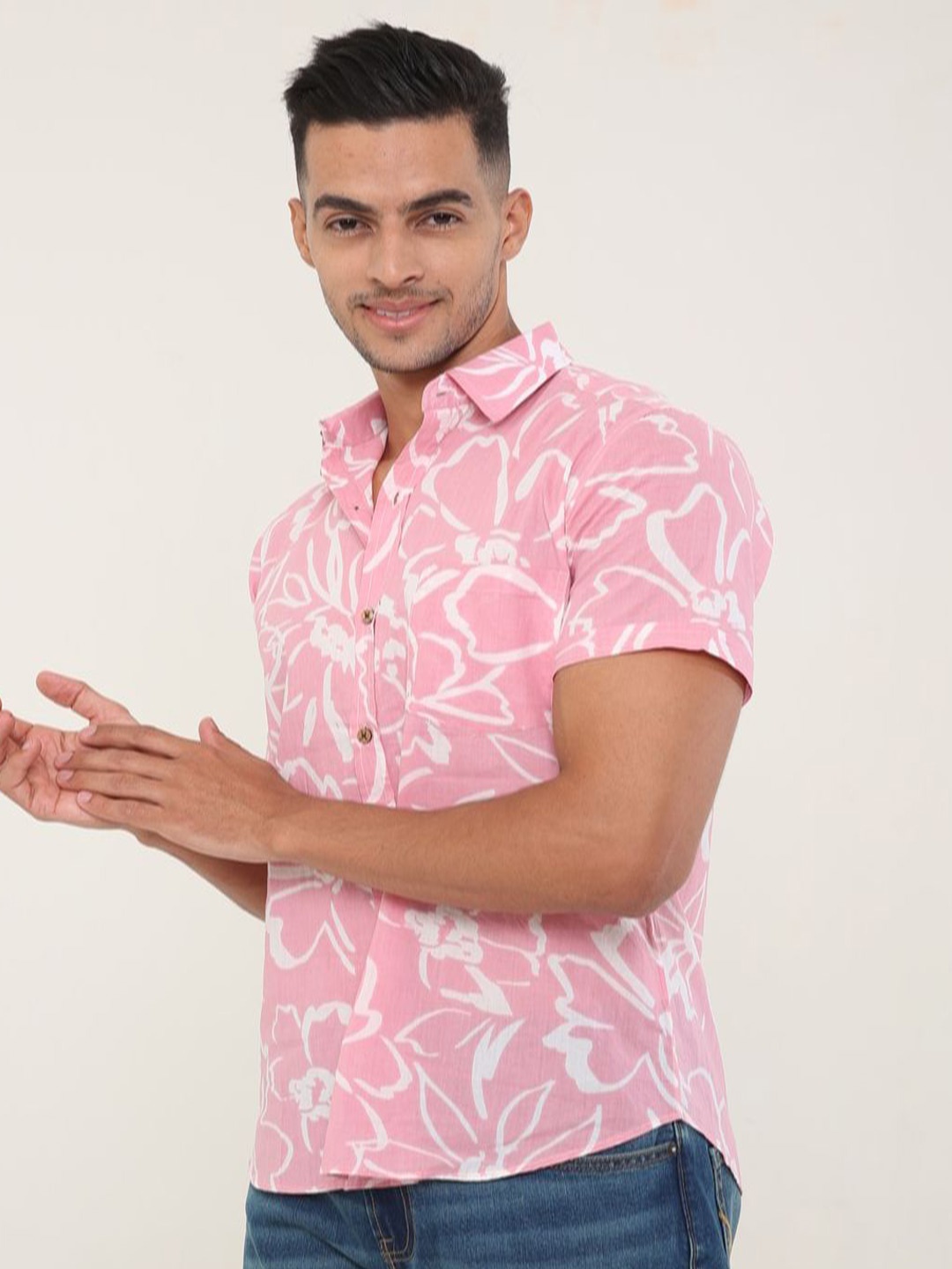 Style Matters Men Standard Fit Spread Collar Floral Printed Cotton Casual Shirt, Pink
Style Matters Men Standard Fit Spread Collar Floral Printed Cotton Casual Shirt, Pink