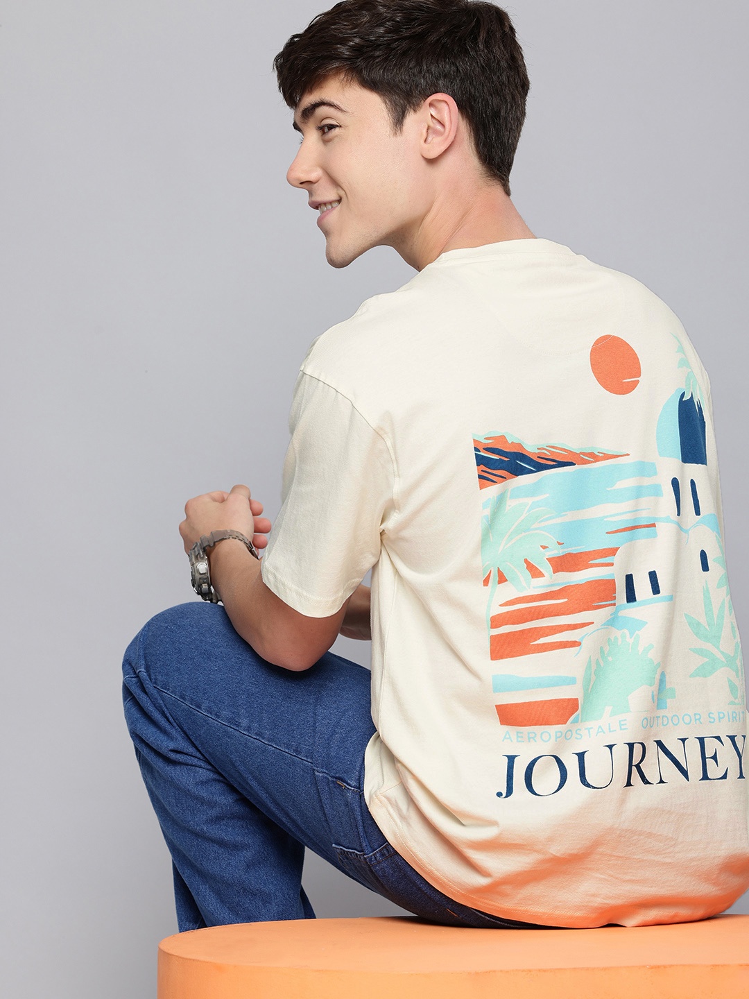 Aeropostale Graphic Printed Drop-Shoulder Sleeves Relaxed Fit Pure Cotton T-shirt, Off white
Aeropostale Graphic Printed Drop-Shoulder Sleeves Relaxed Fit Pure Cotton T-shirt, Off white