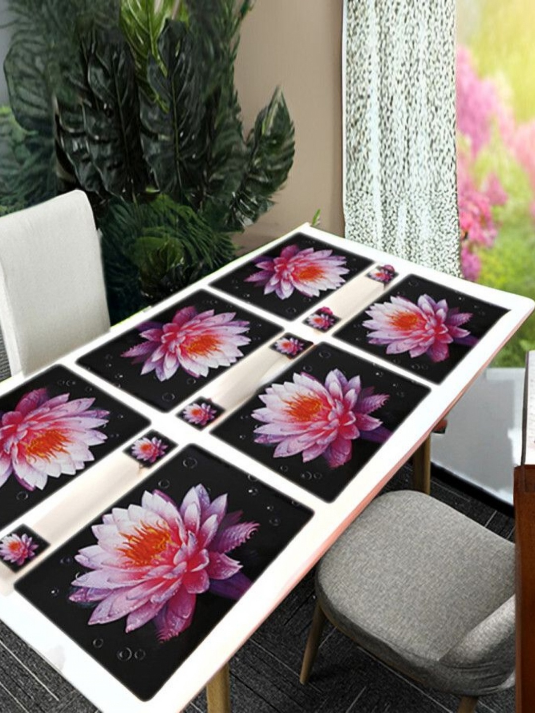 REVEXO Black & Pink 12 Pieces Floral Printed Rectangular Shaped Coasters & Table Placemats
REVEXO Black & Pink 12 Pieces Floral Printed Rectangular Shaped Coasters & Table Placemats