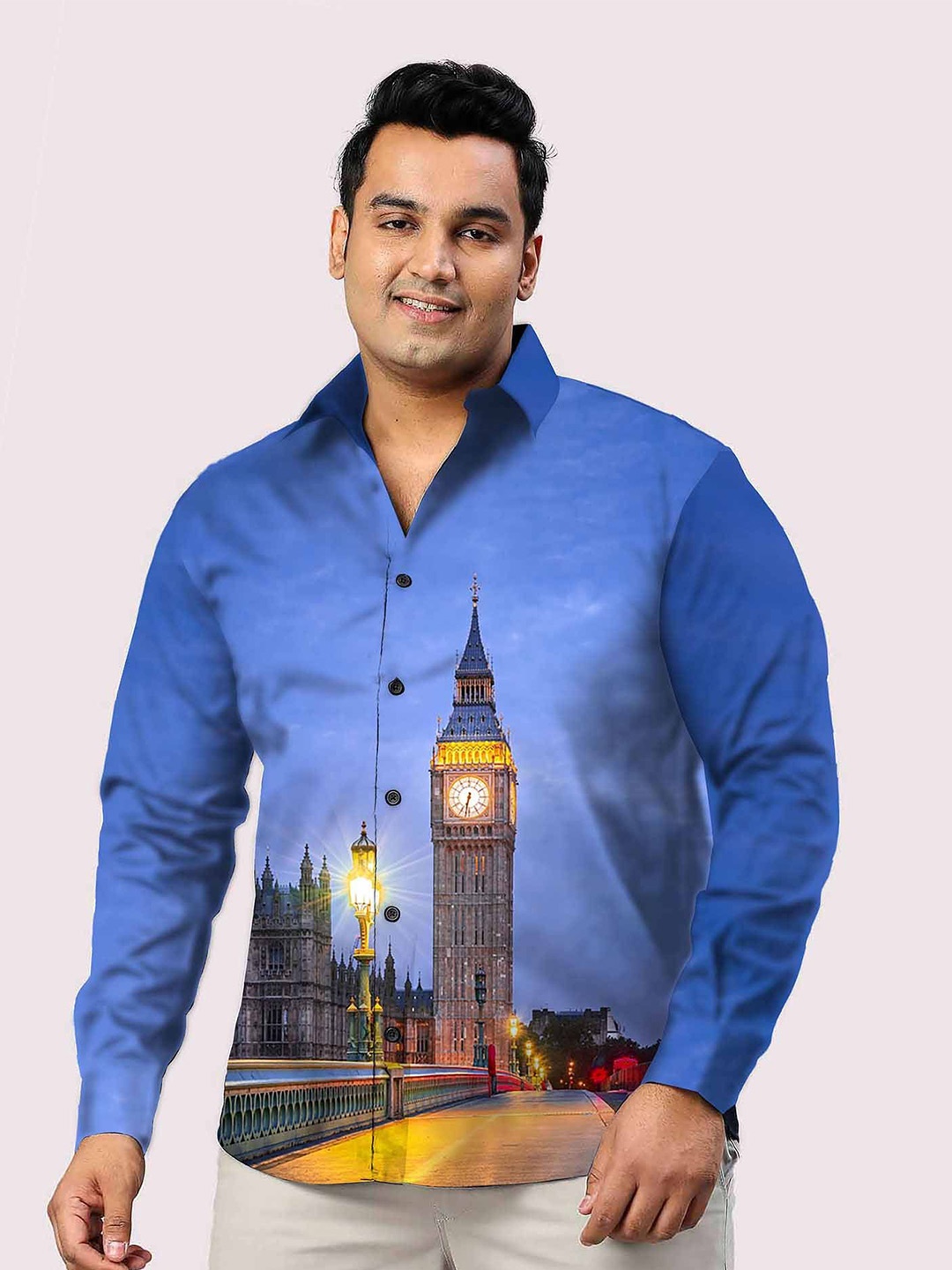 Guniaa Men Plus Size Classic Fit Spread Collar Graphic Printed Cotton Casual Shirt, Blue
Guniaa Men Plus Size Classic Fit Spread Collar Graphic Printed Cotton Casual Shirt, Blue