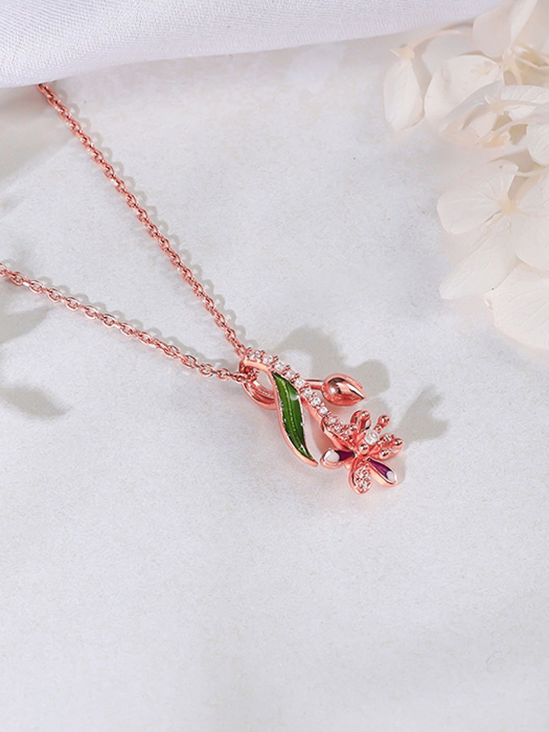 GIVA 925 Silver Rose Gold-Plated Contemporary Artificial Stone Studded Pendant with Chain
GIVA 925 Silver Rose Gold-Plated Contemporary Artificial Stone Studded Pendant with Chain