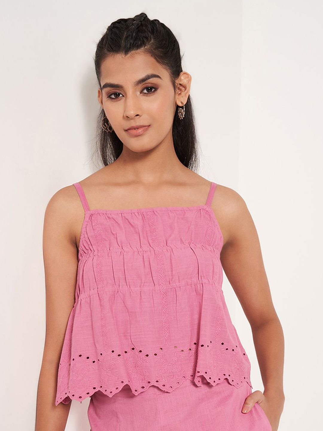 AKKRITI BY PANTALOONS Women Solid Printed Shoulder Straps Neck Sleeveless A-Line Top, Pink
AKKRITI BY PANTALOONS Women Solid Printed Shoulder Straps Neck Sleeveless A-Line Top, Pink