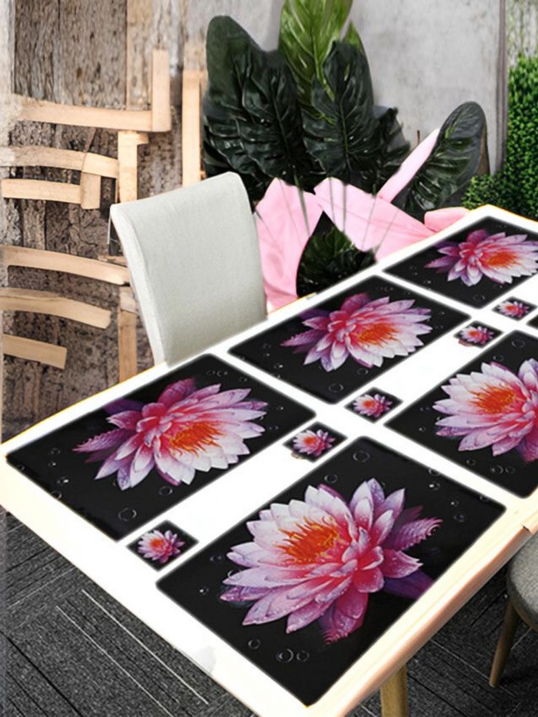 REVEXO Black & Pink 12 Pcs Printed Rectangular Shaped Coasters & Table Placemats
REVEXO Black & Pink 12 Pcs Printed Rectangular Shaped Coasters & Table Placemats