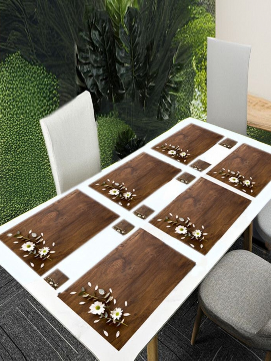 REVEXO Brown & White 12 Pcs Printed Rectangular Shaped Coasters & Table Placemats
REVEXO Brown & White 12 Pcs Printed Rectangular Shaped Coasters & Table Placemats