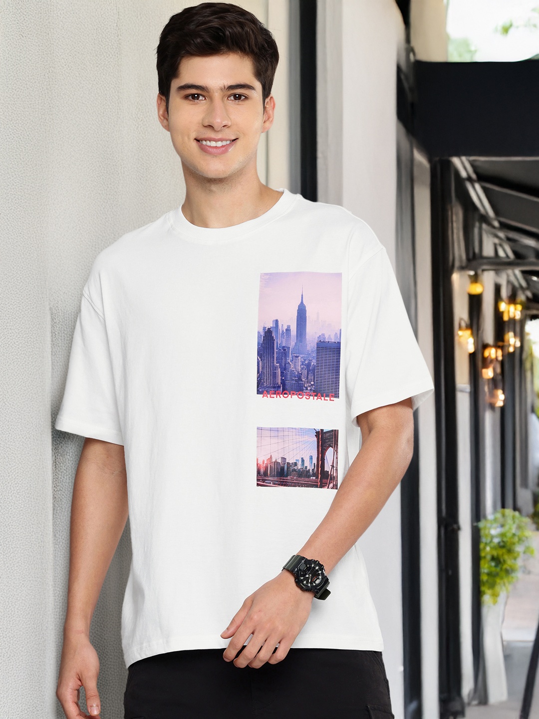Aeropostale Pure Cotton Graphic Printed Drop-Shoulder Sleeves Relaxed Fit T-shirt, White
Aeropostale Pure Cotton Graphic Printed Drop-Shoulder Sleeves Relaxed Fit T-shirt, White
