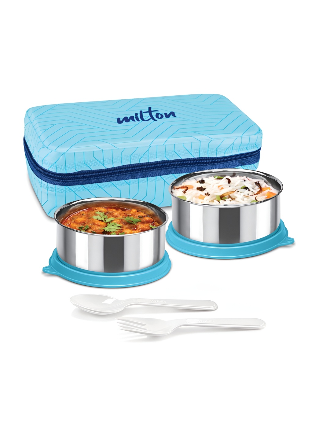 Milton Mini Lunch Prime 2 Pieces Stainless Steel Containers With Bag & Cutlery 300ml, Blue
Milton Mini Lunch Prime 2 Pieces Stainless Steel Containers With Bag & Cutlery 300ml, Blue