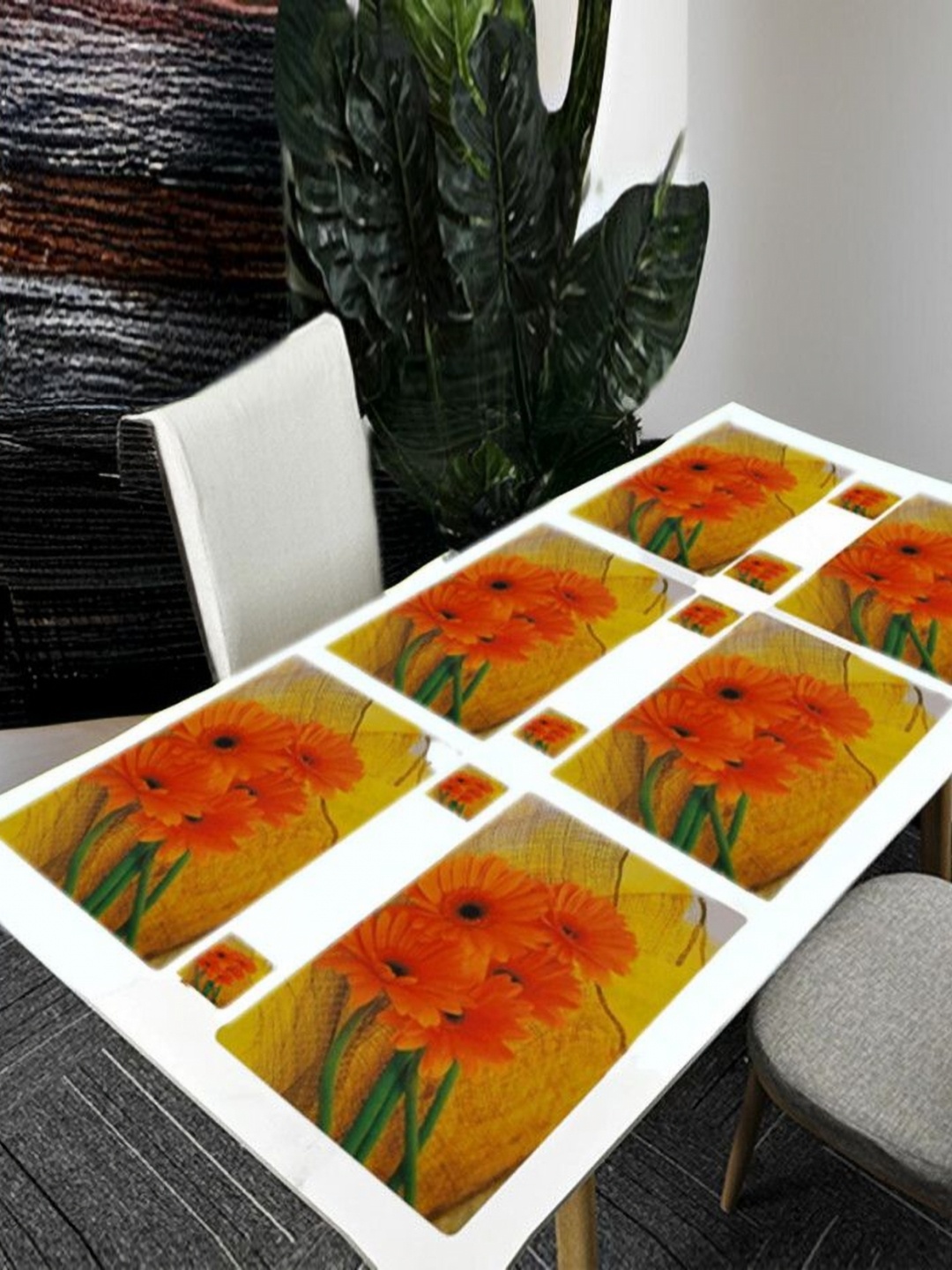 REVEXO Yellow & Orange 12 Pcs Floral Printed Rectangular Shaped Coasters & Table Placemats
REVEXO Yellow & Orange 12 Pcs Floral Printed Rectangular Shaped Coasters & Table Placemats