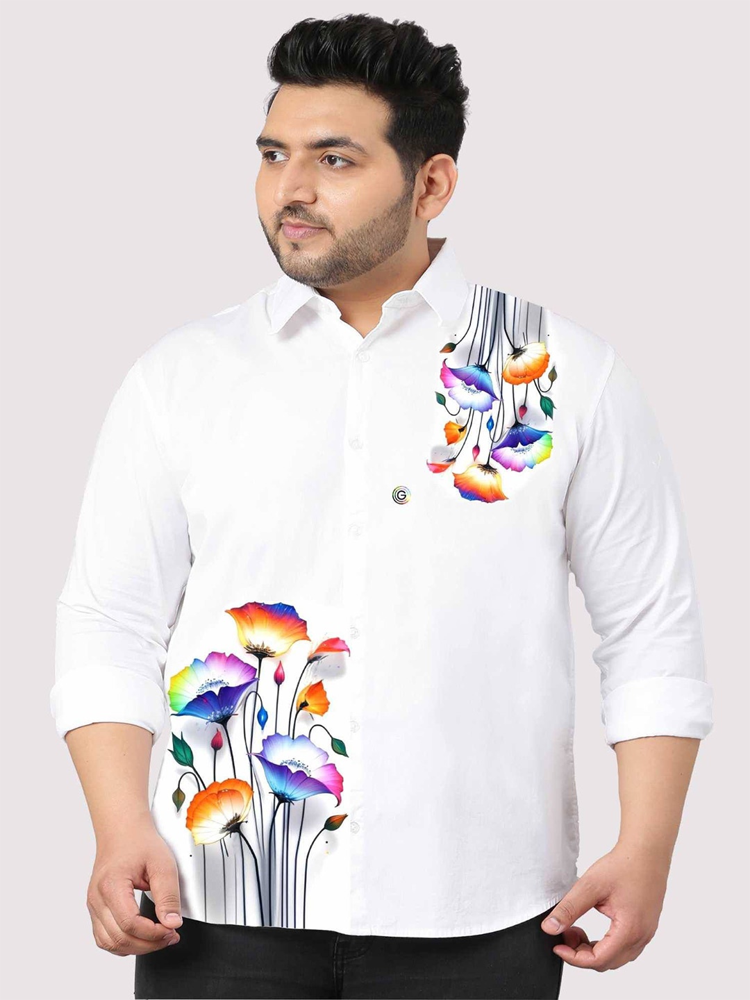 Guniaa Men Plus Size Classic Fit Spread Collar Floral Printed Cotton Party Shirt, White
Guniaa Men Plus Size Classic Fit Spread Collar Floral Printed Cotton Party Shirt, White