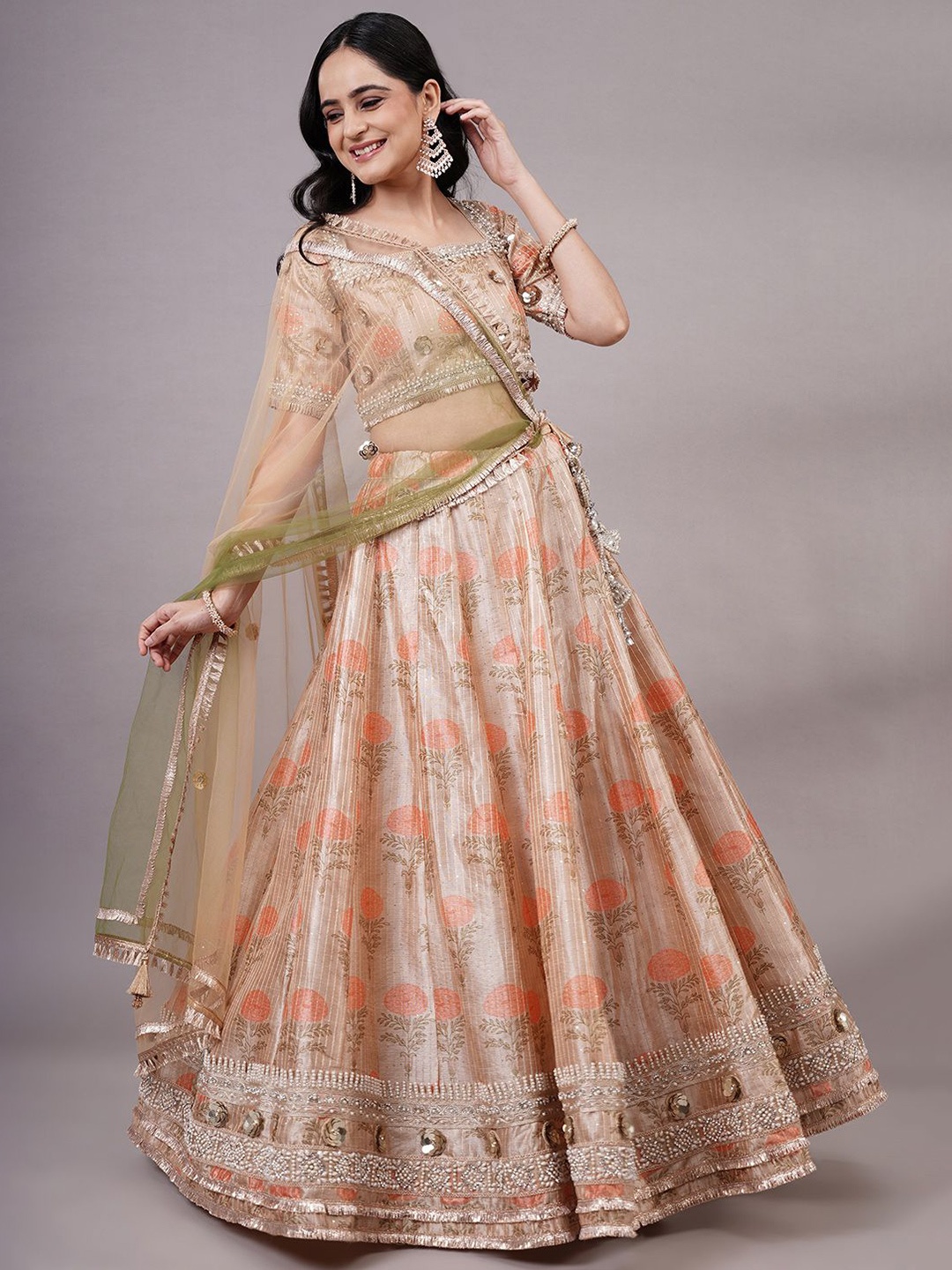 Utsav Fashion Embellished Beads and Stones Ready to Wear Lehenga & Choli With Dupatta, Beige
Utsav Fashion Embellished Beads and Stones Ready to Wear Lehenga & Choli With Dupatta, Beige