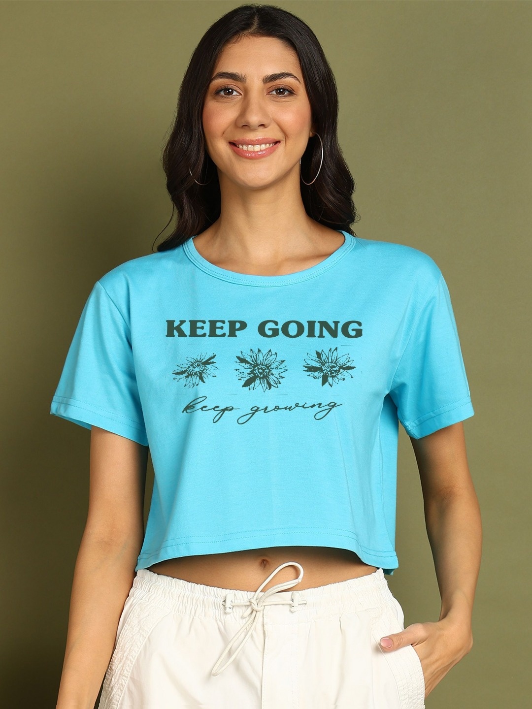 CHOZI Women Bio Finish Graphic Printed Round Neck Cotton Boxy T-shirt, Turquoise blue
CHOZI Women Bio Finish Graphic Printed Round Neck Cotton Boxy T-shirt, Turquoise blue