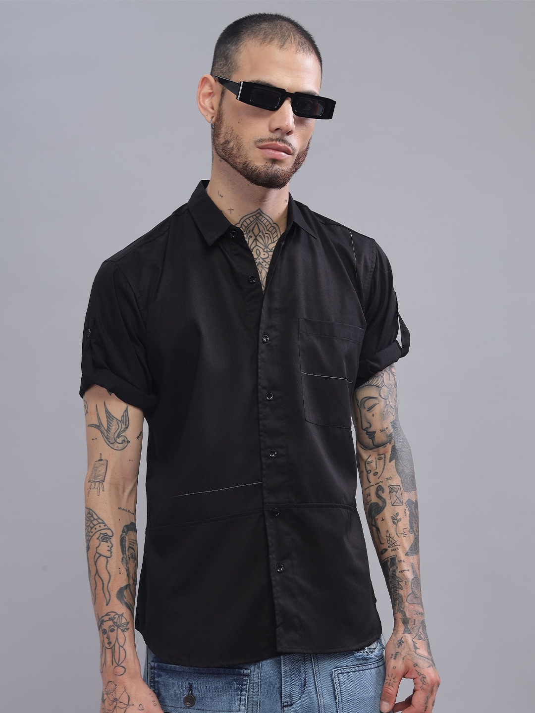 iCome Men Slim Fit Spread Collar Multi Striped Cotton Linen Casual Shirt, Black
iCome Men Slim Fit Spread Collar Multi Striped Cotton Linen Casual Shirt, Black