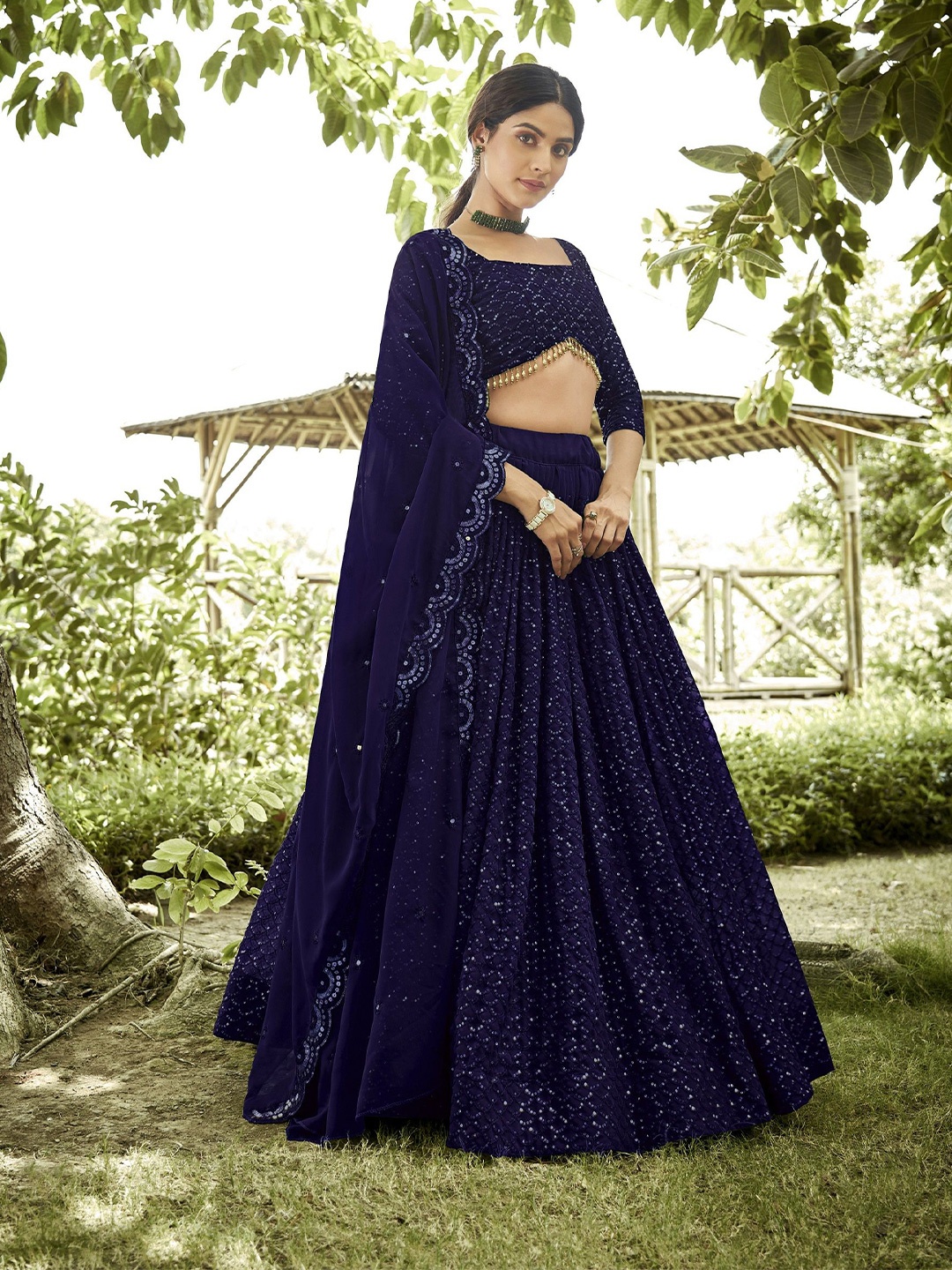 Warthy Ent Embroidered Sequinned Semi-Stitched Lehenga & Unstitched Blouse With Dupatta, Blue
Warthy Ent Embroidered Sequinned Semi-Stitched Lehenga & Unstitched Blouse With Dupatta, Blue