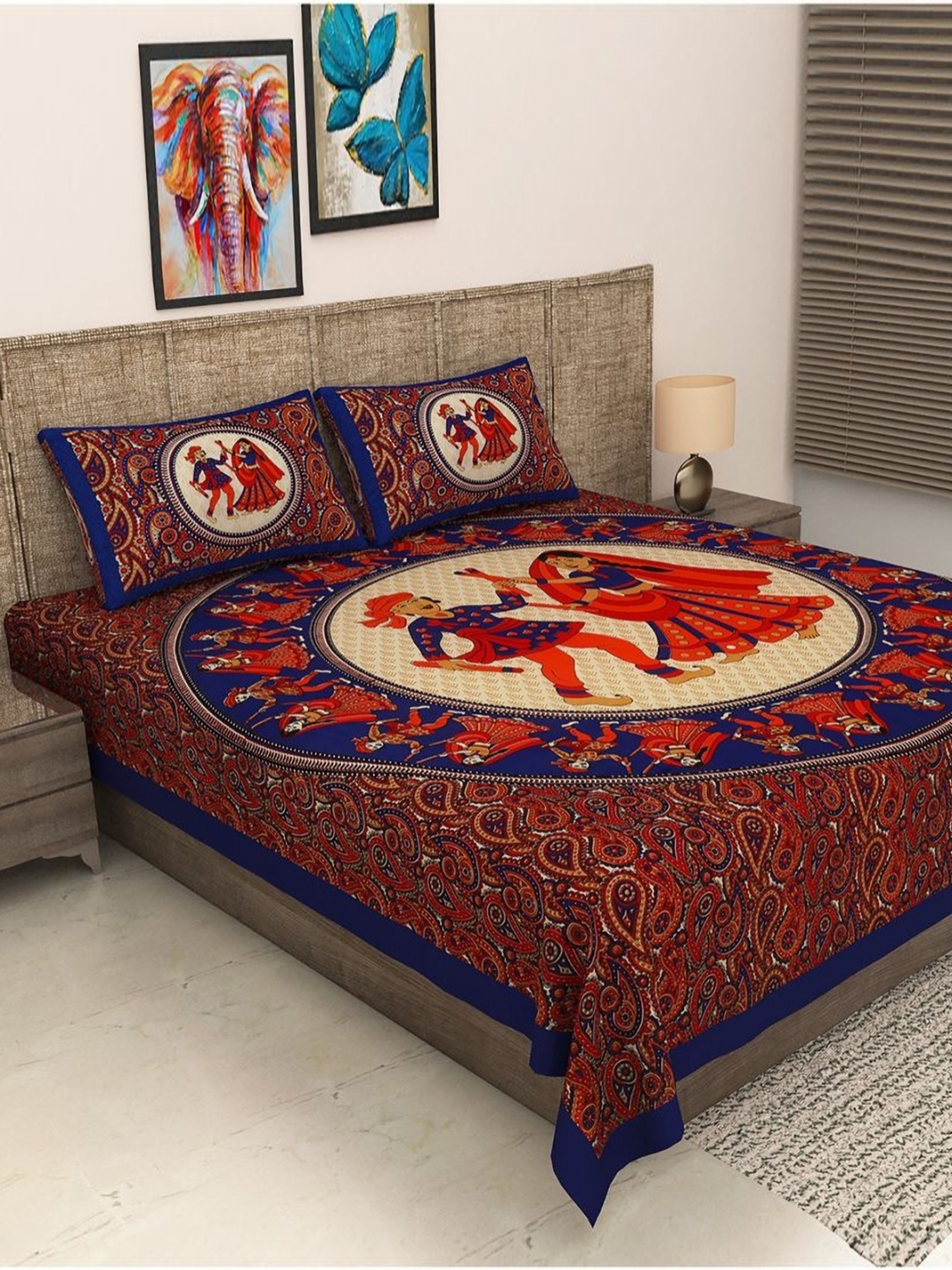 Urban Magic Blue & Red Abstract Printed Cotton 104 TC Queen Bedsheet with 2 Pillow Covers
Urban Magic Blue & Red Abstract Printed Cotton 104 TC Queen Bedsheet with 2 Pillow Covers