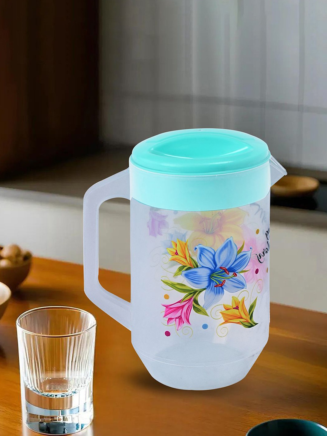 Kuber Industries Green & Transparent 3 Pieces Floral Printed Water Jugs With Lids-2.4 L
Kuber Industries Green & Transparent 3 Pieces Floral Printed Water Jugs With Lids-2.4 L