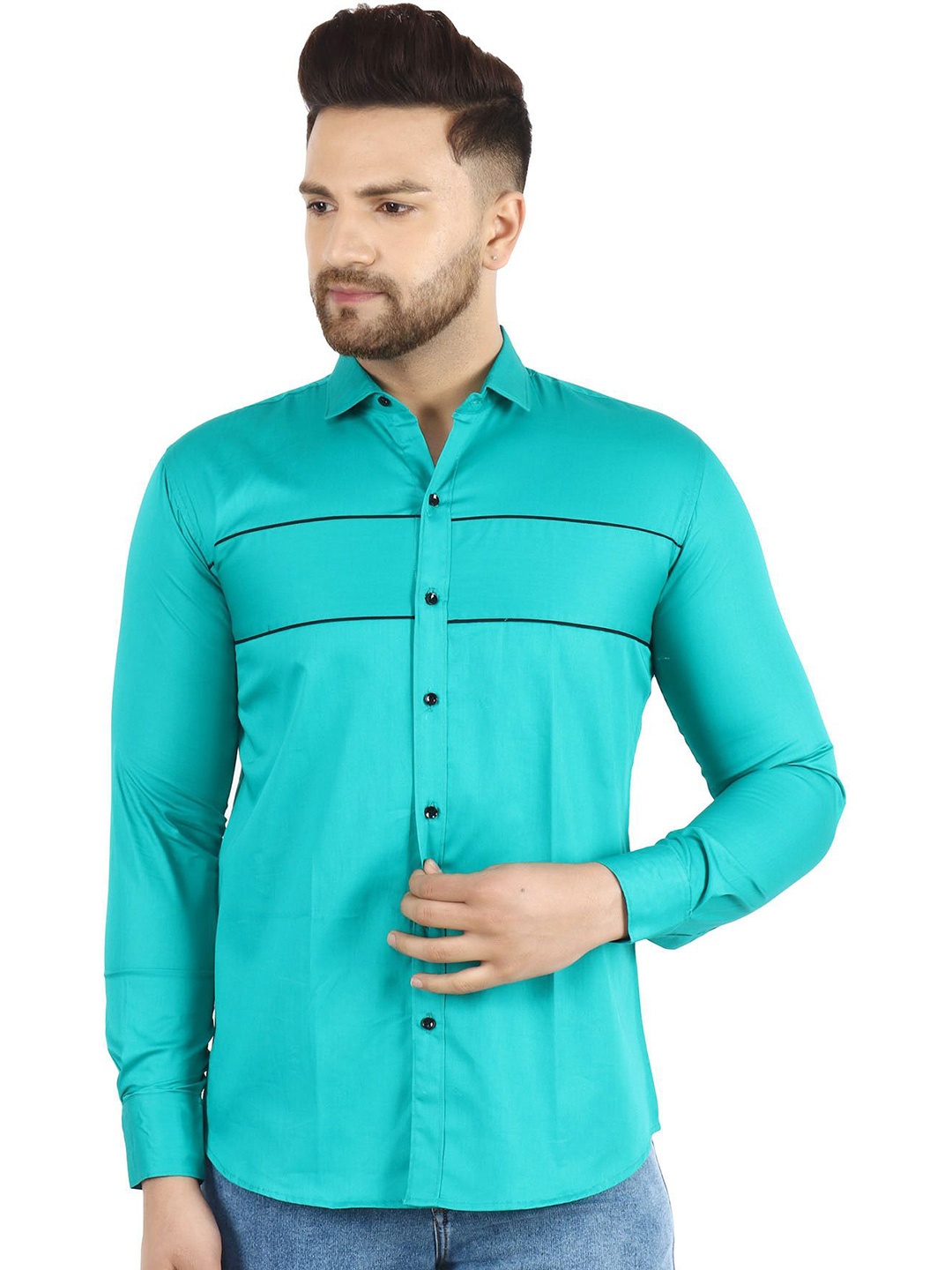 Metronaut Men Regular Fit Spread Collar Vertical Striped Cotton Casual Shirt, Sea green
Metronaut Men Regular Fit Spread Collar Vertical Striped Cotton Casual Shirt, Sea green