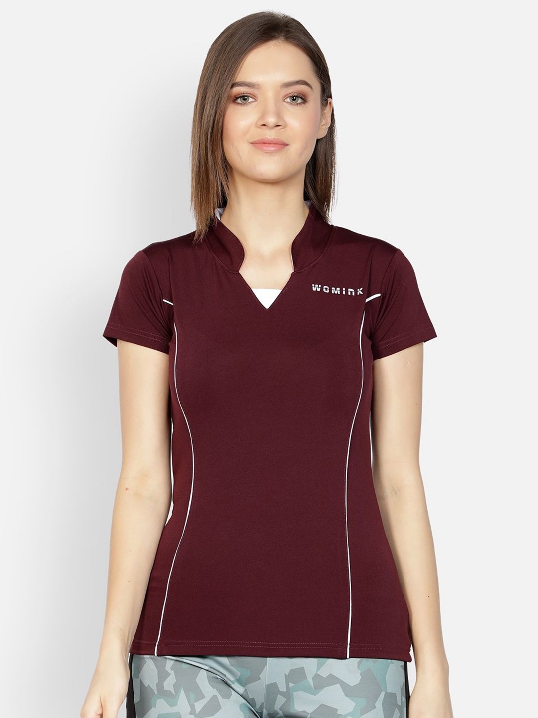 WOMINK Women wstp-005 Moisture Wicking Typography Printed V-Neck Slim Fit T-shirt, Burgundy
WOMINK Women wstp-005 Moisture Wicking Typography Printed V-Neck Slim Fit T-shirt, Burgundy