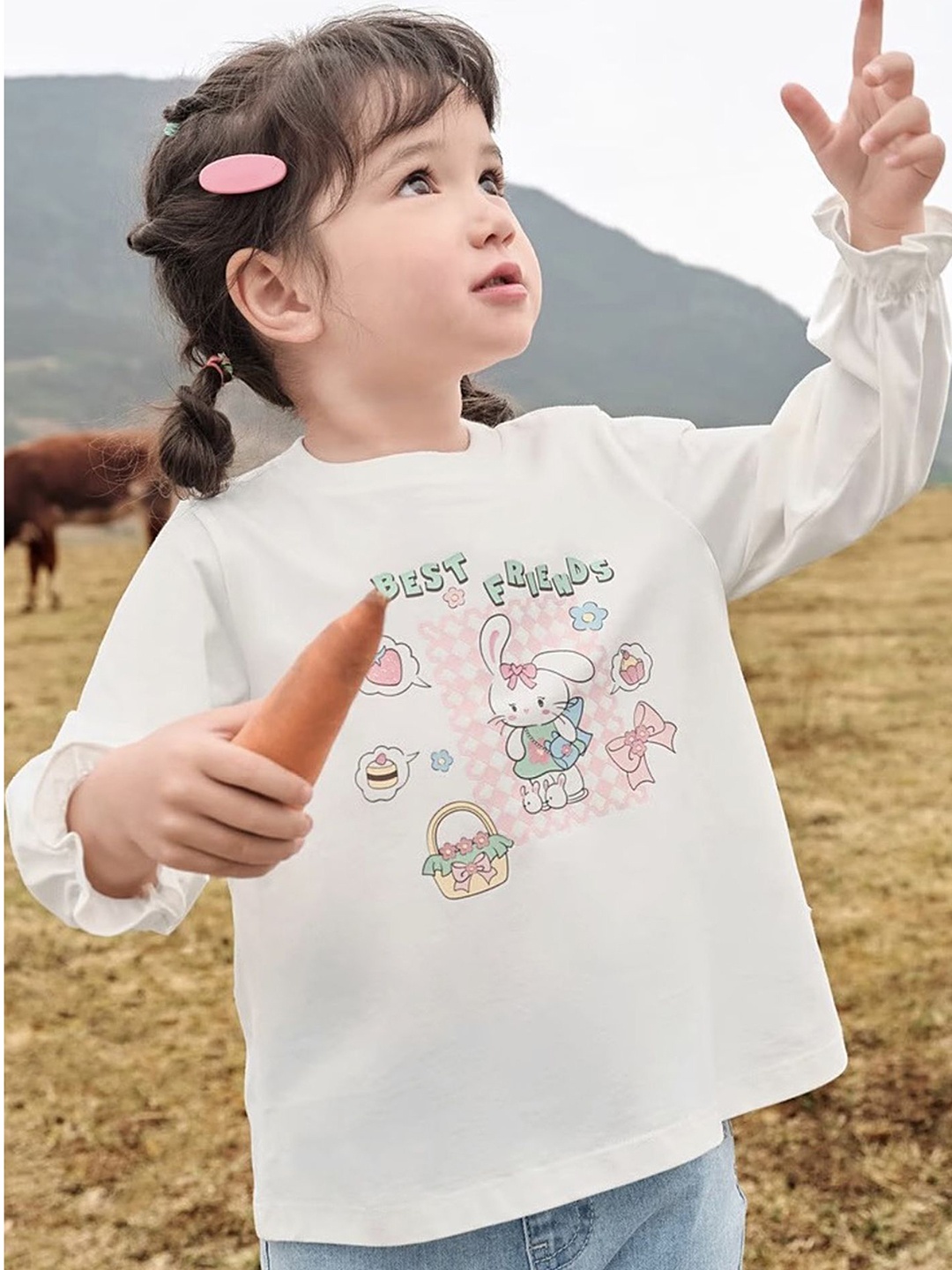 LULU & SKY Girls Graphic Printed Round Neck Cotton Relaxed Fit T-shirt, White
LULU & SKY Girls Graphic Printed Round Neck Cotton Relaxed Fit T-shirt, White