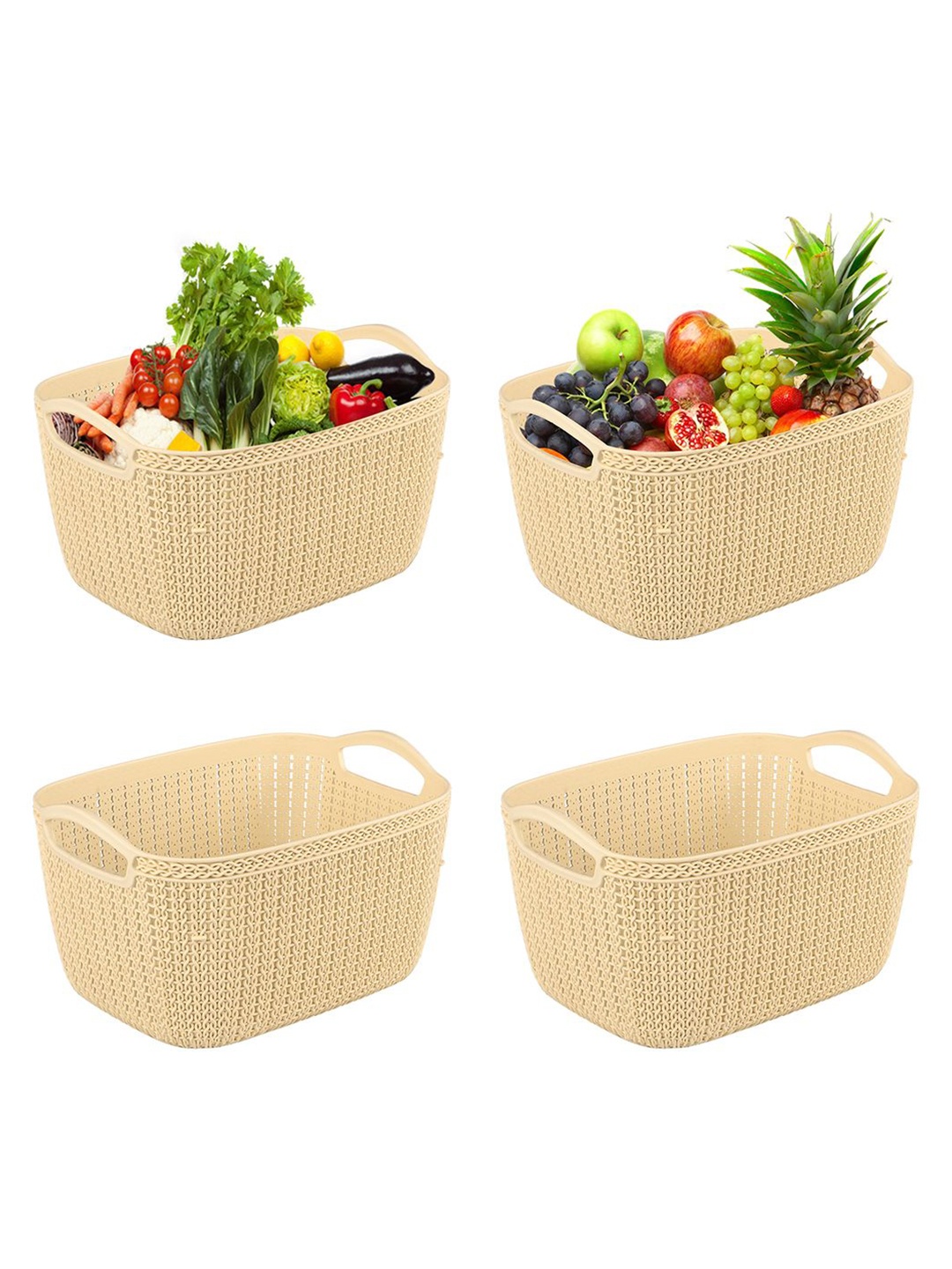 Kuber Industries Cream-Coloured Self Design Pack of 4 Multi-Purpose Basket For Storage
Kuber Industries Cream-Coloured Self Design Pack of 4 Multi-Purpose Basket For Storage